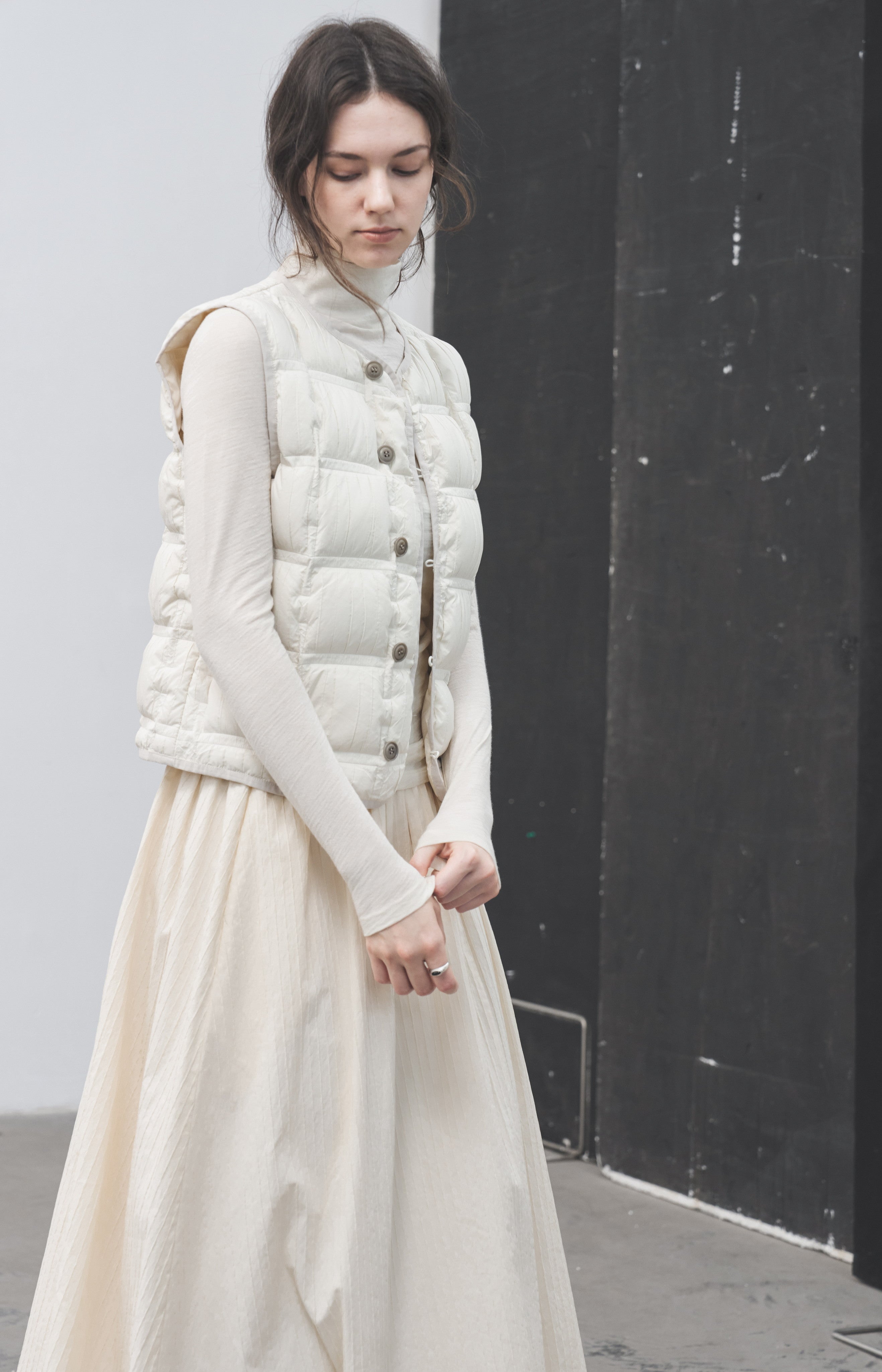 HEM FRINGE WAFFLE SKIRT / ヘムフリンジワッフルスカート