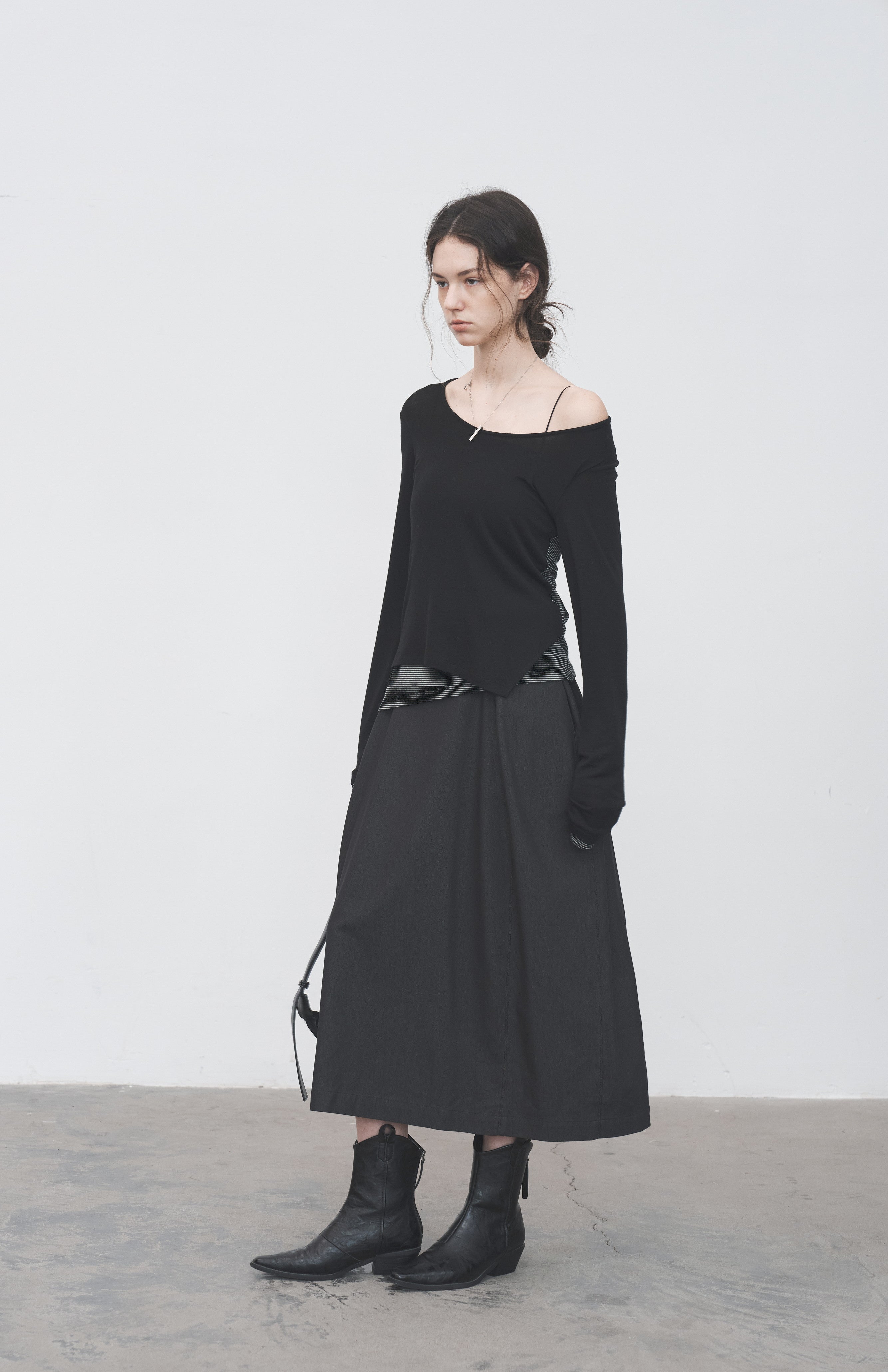 LAYERED STRIPED LONG T-SHIRT / レイヤードストライプロングTシャツ