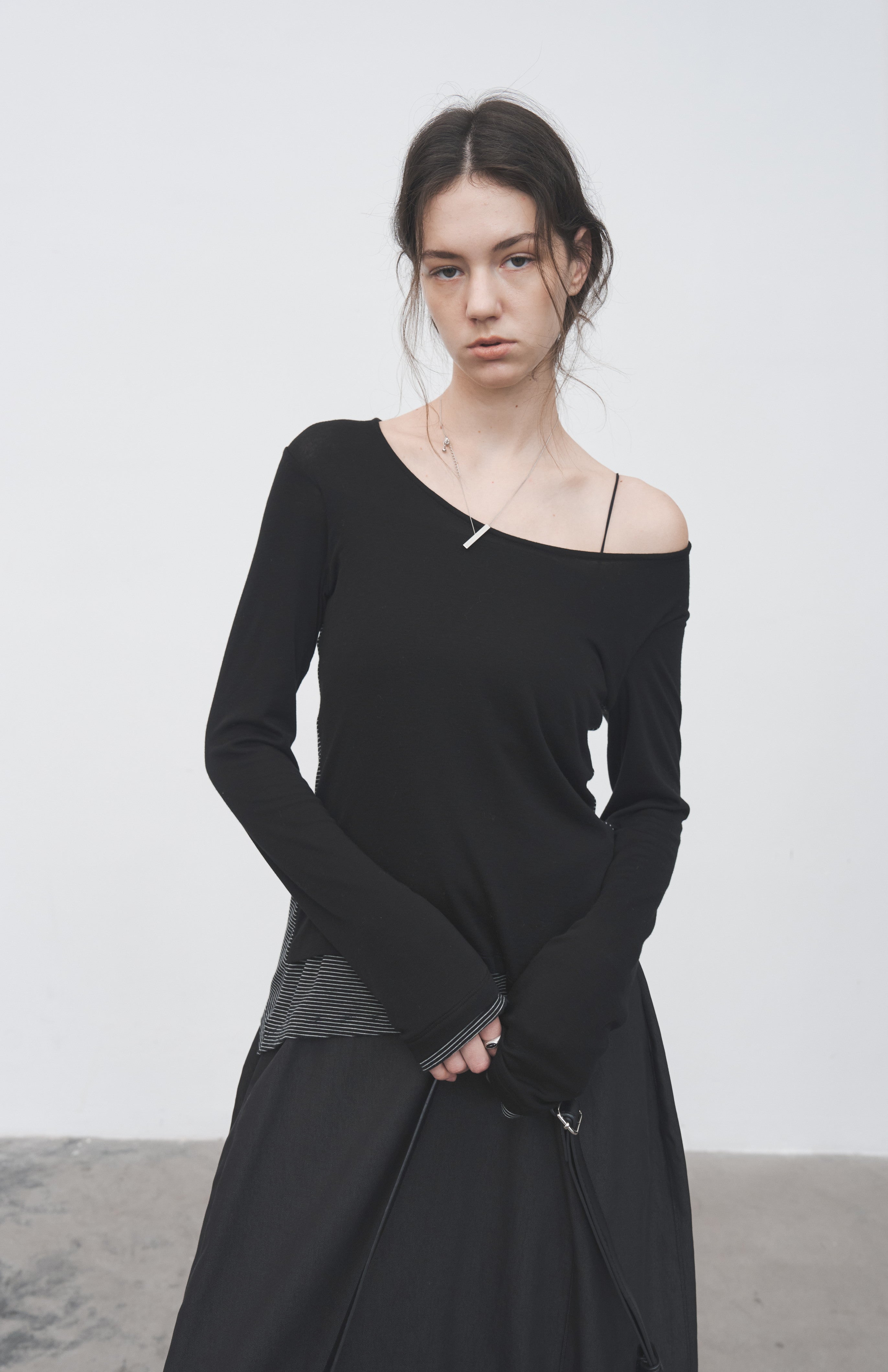 LAYERED STRIPED LONG T-SHIRT / レイヤードストライプロングTシャツ