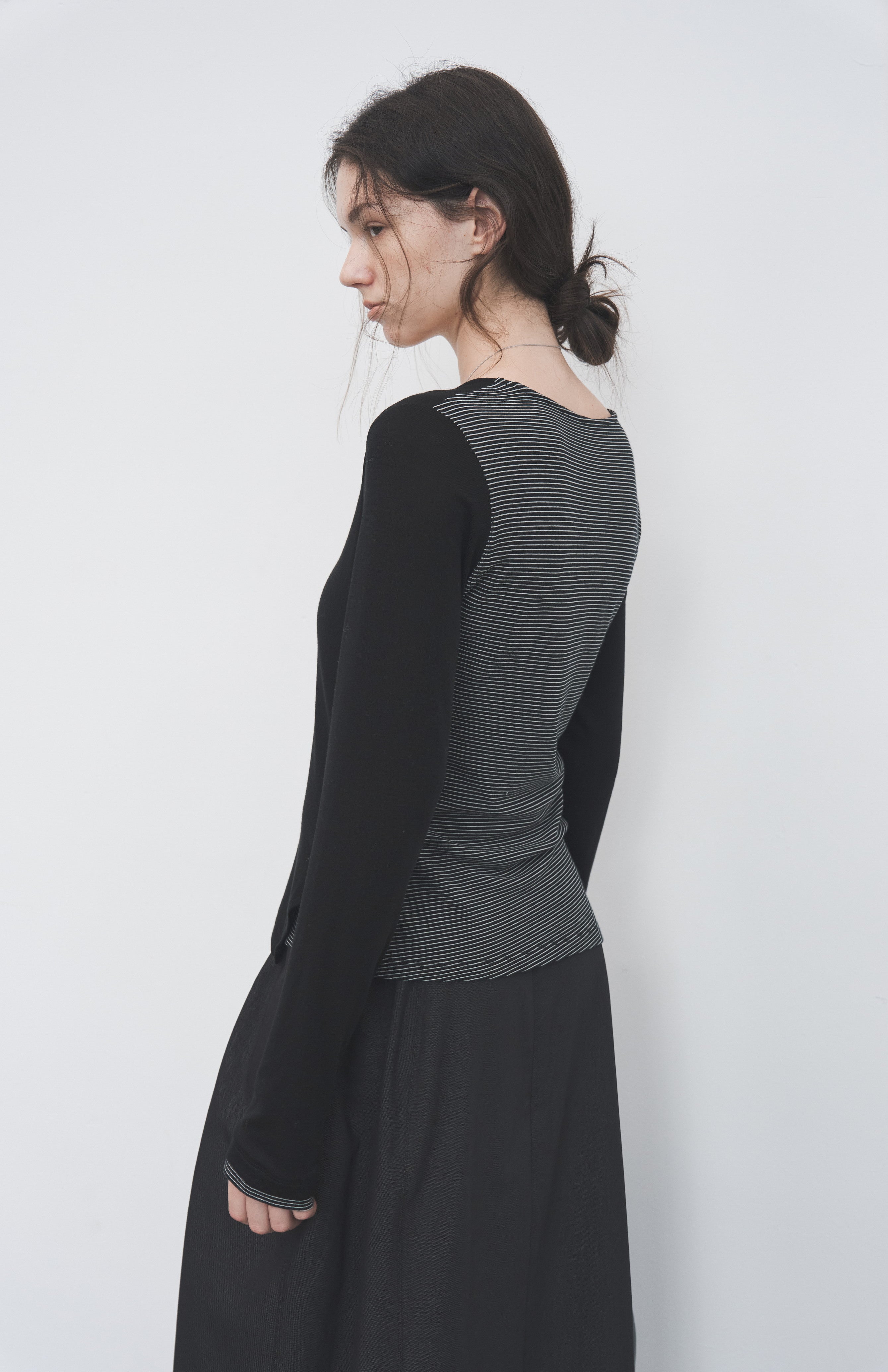 LAYERED STRIPED LONG T-SHIRT / レイヤードストライプロングTシャツ