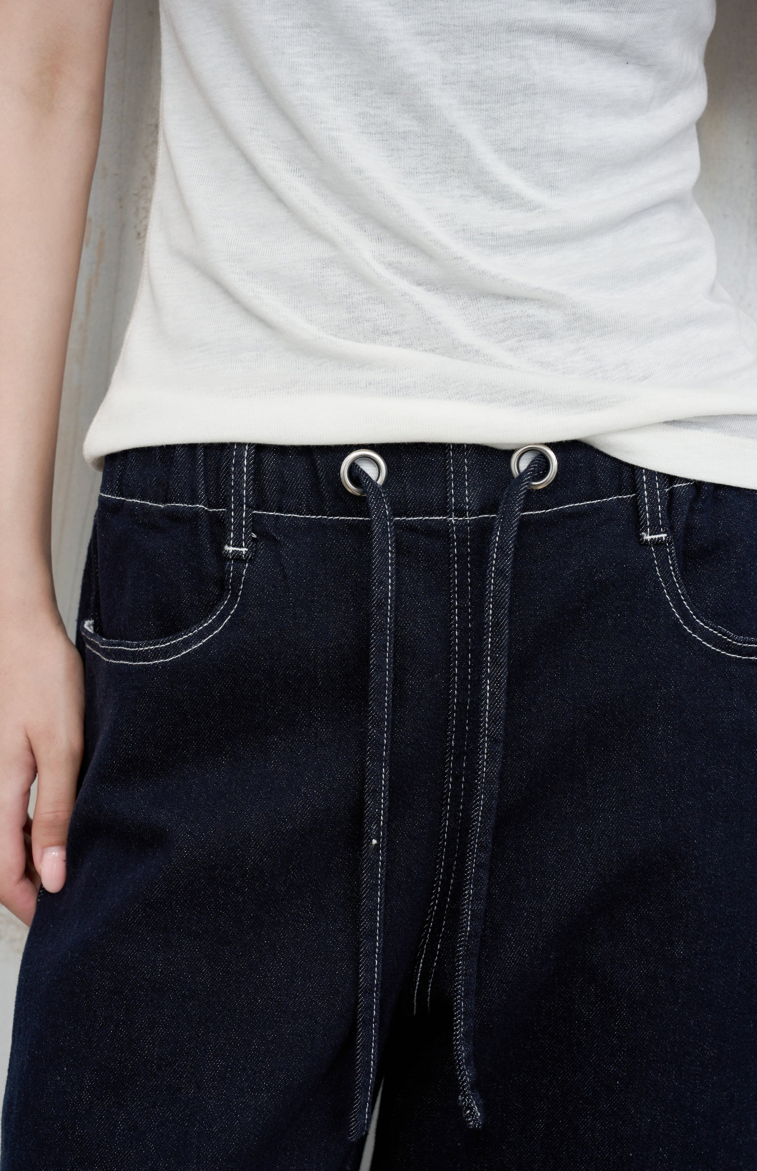CONTRAST STITCH WIDE JEANS / コントラストステッチワイドジーンズ
