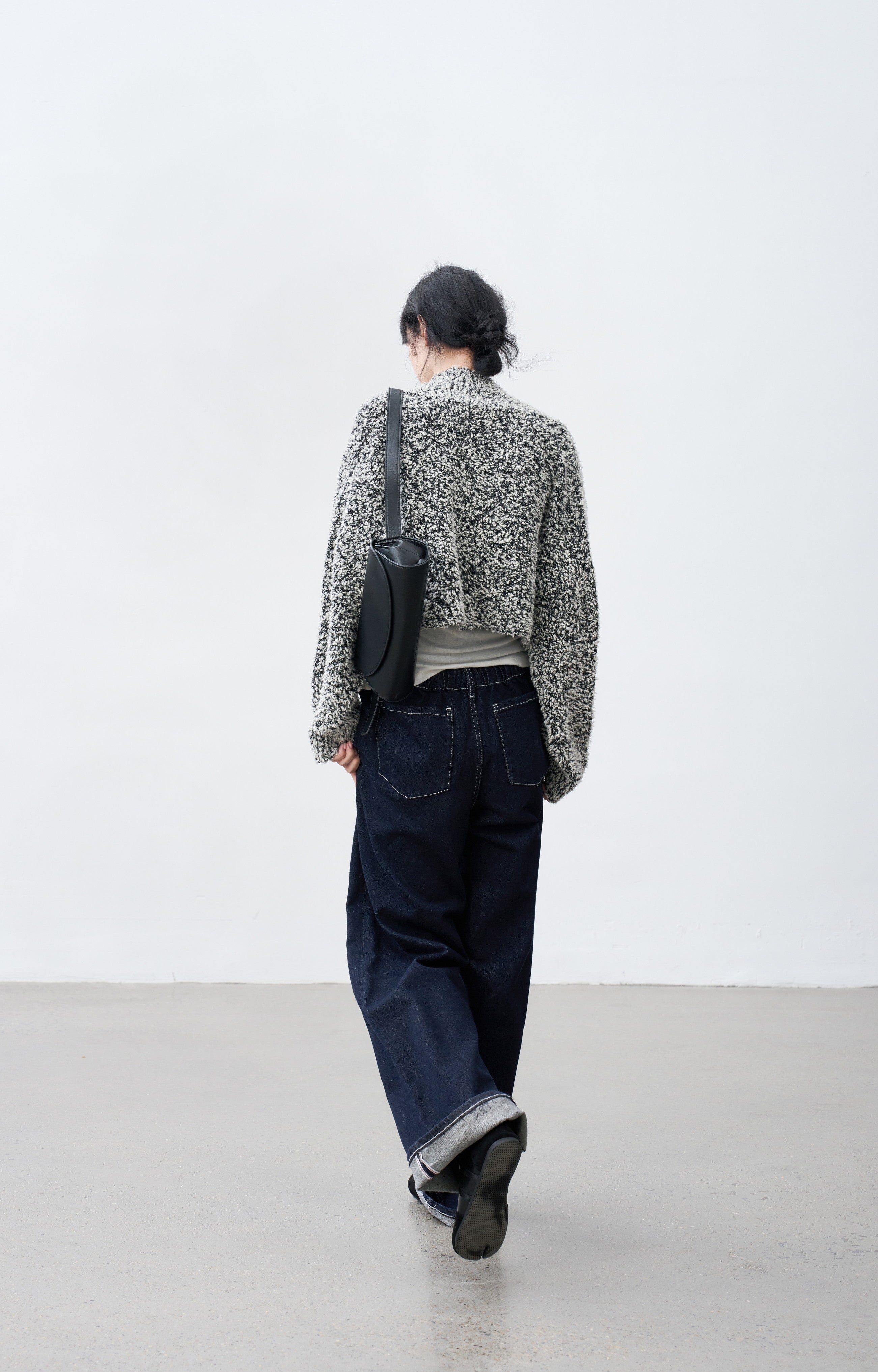 CONTRAST STITCH WIDE JEANS