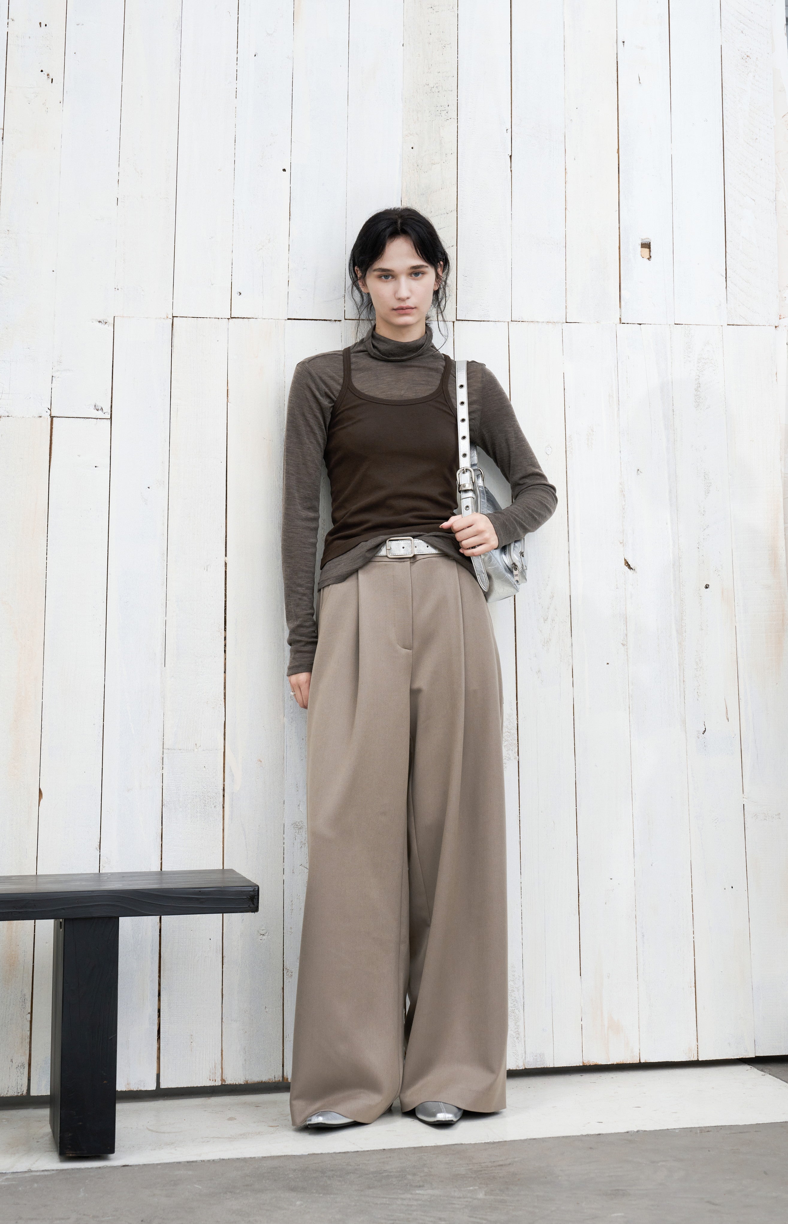 WIDE TUCK WARM SLACKS