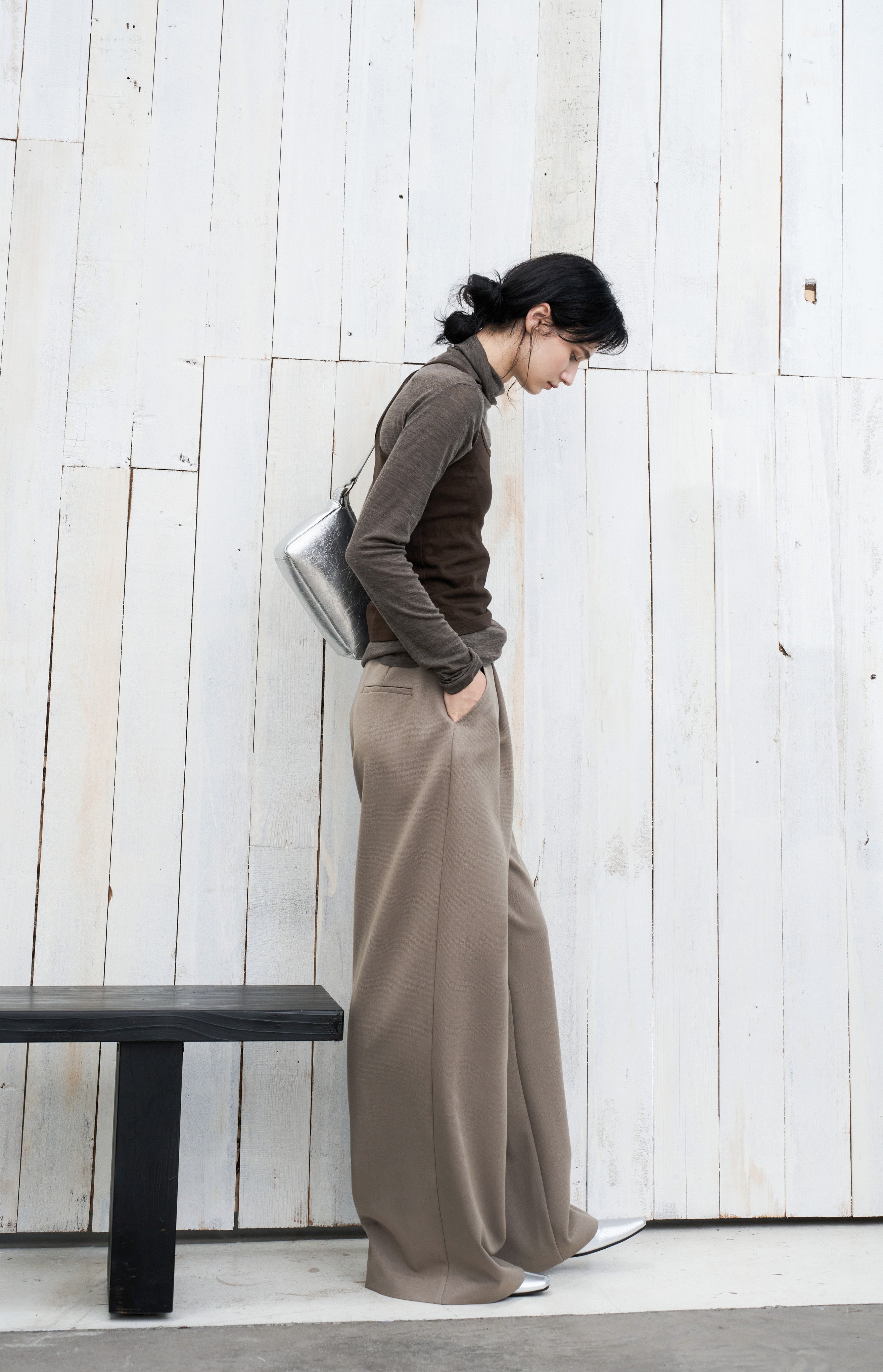 WIDE TUCK WARM SLACKS