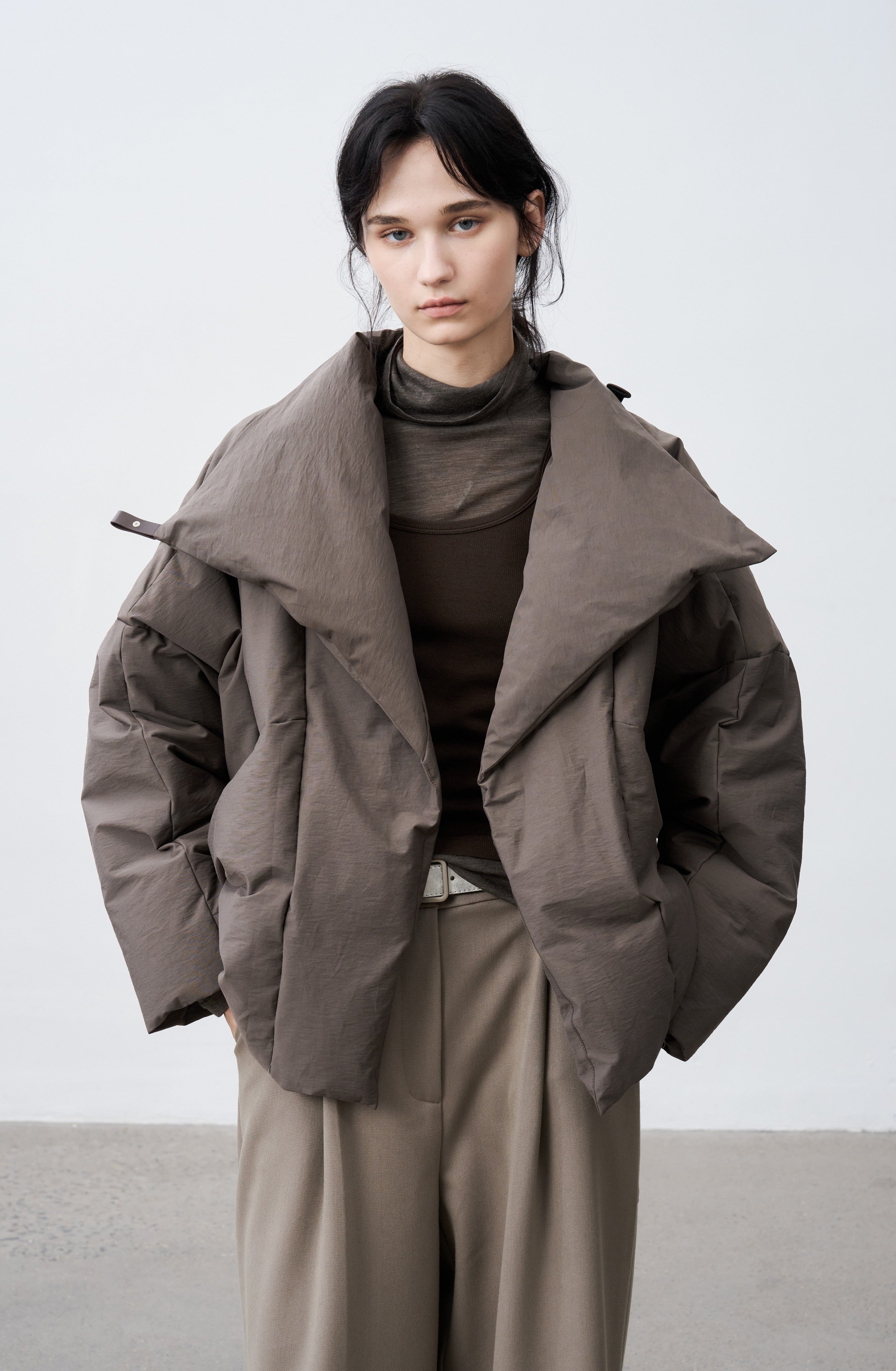 WRAP LAPEL ROUND DOWN / ラップラペルラウンドダウン