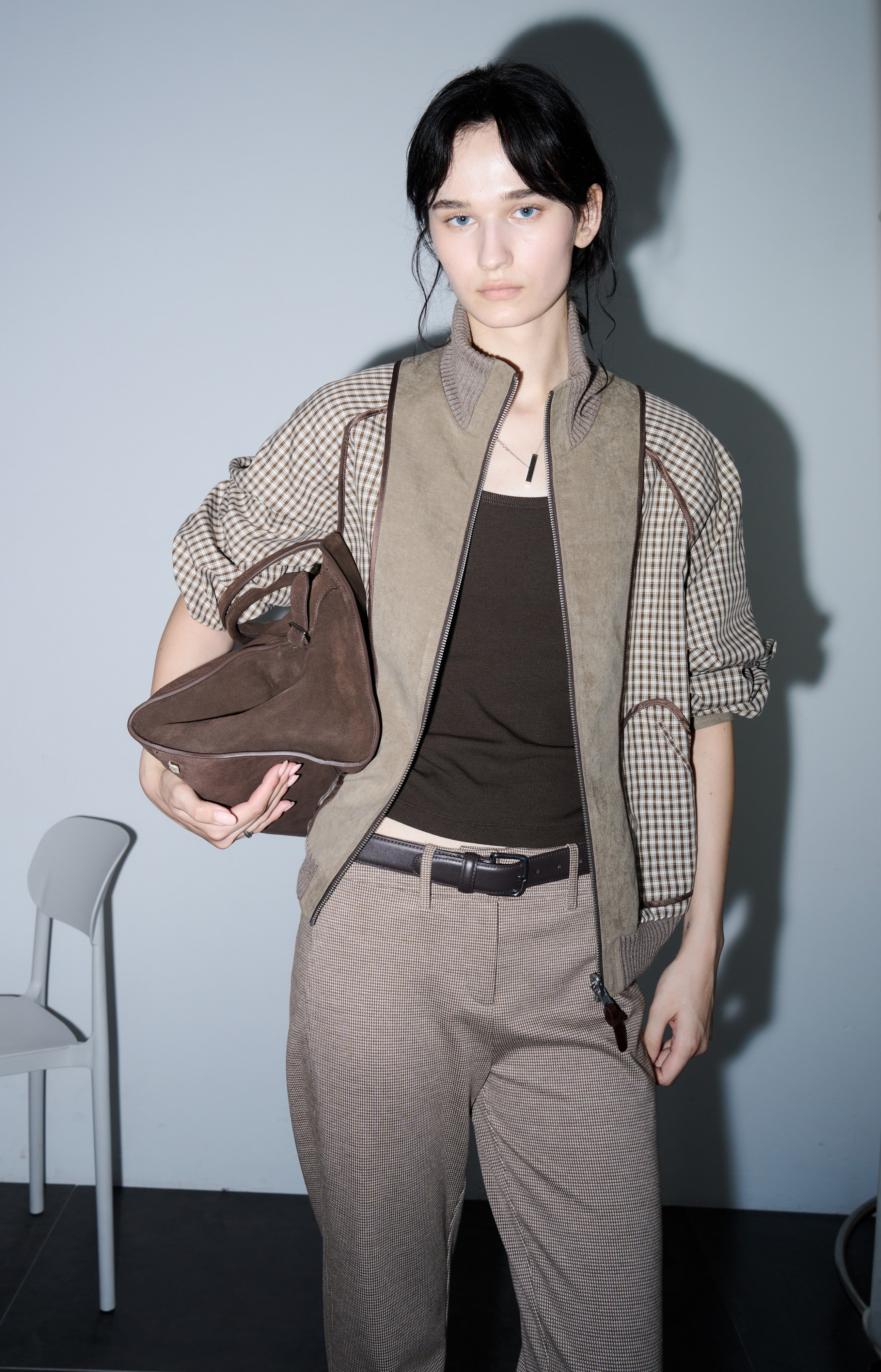 REVERSE PLAID DESIGN JACKET / 리버스 체크 디자인 재킷