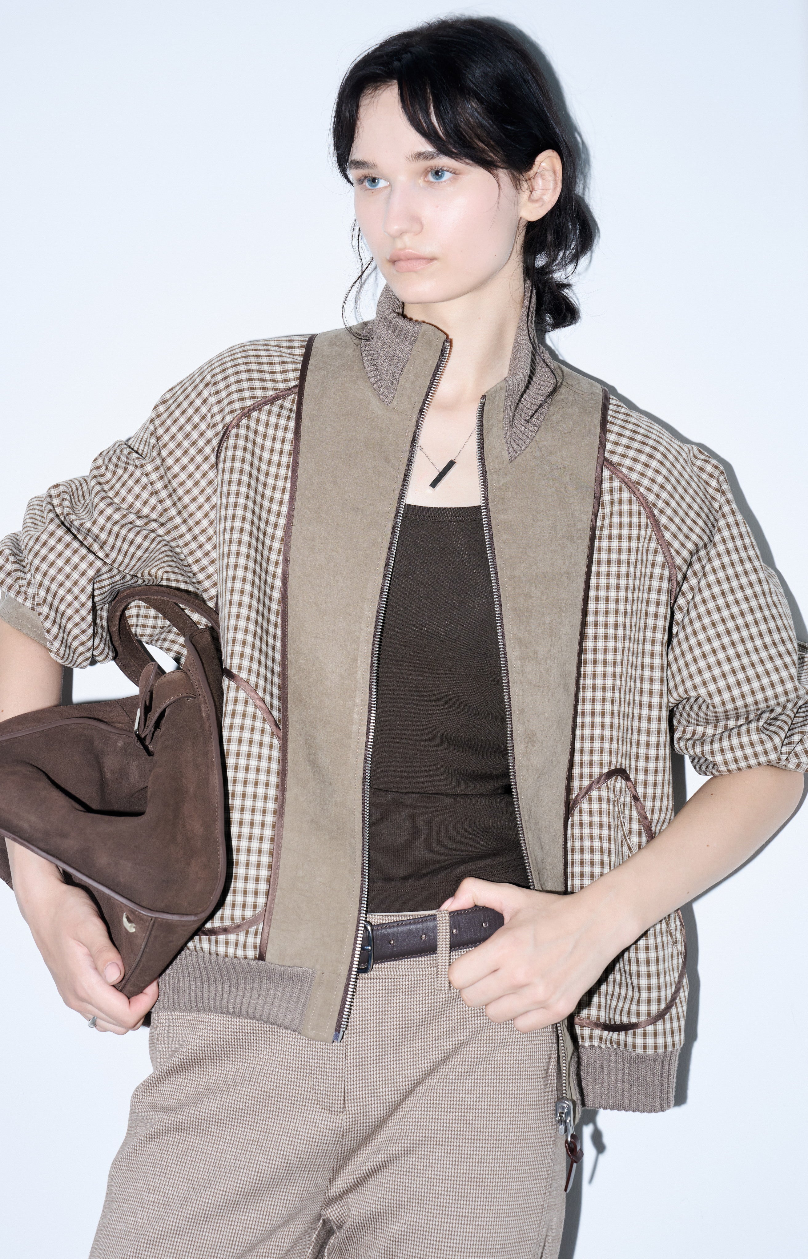 REVERSE PLAID DESIGN JACKET / 리버스 체크 디자인 재킷