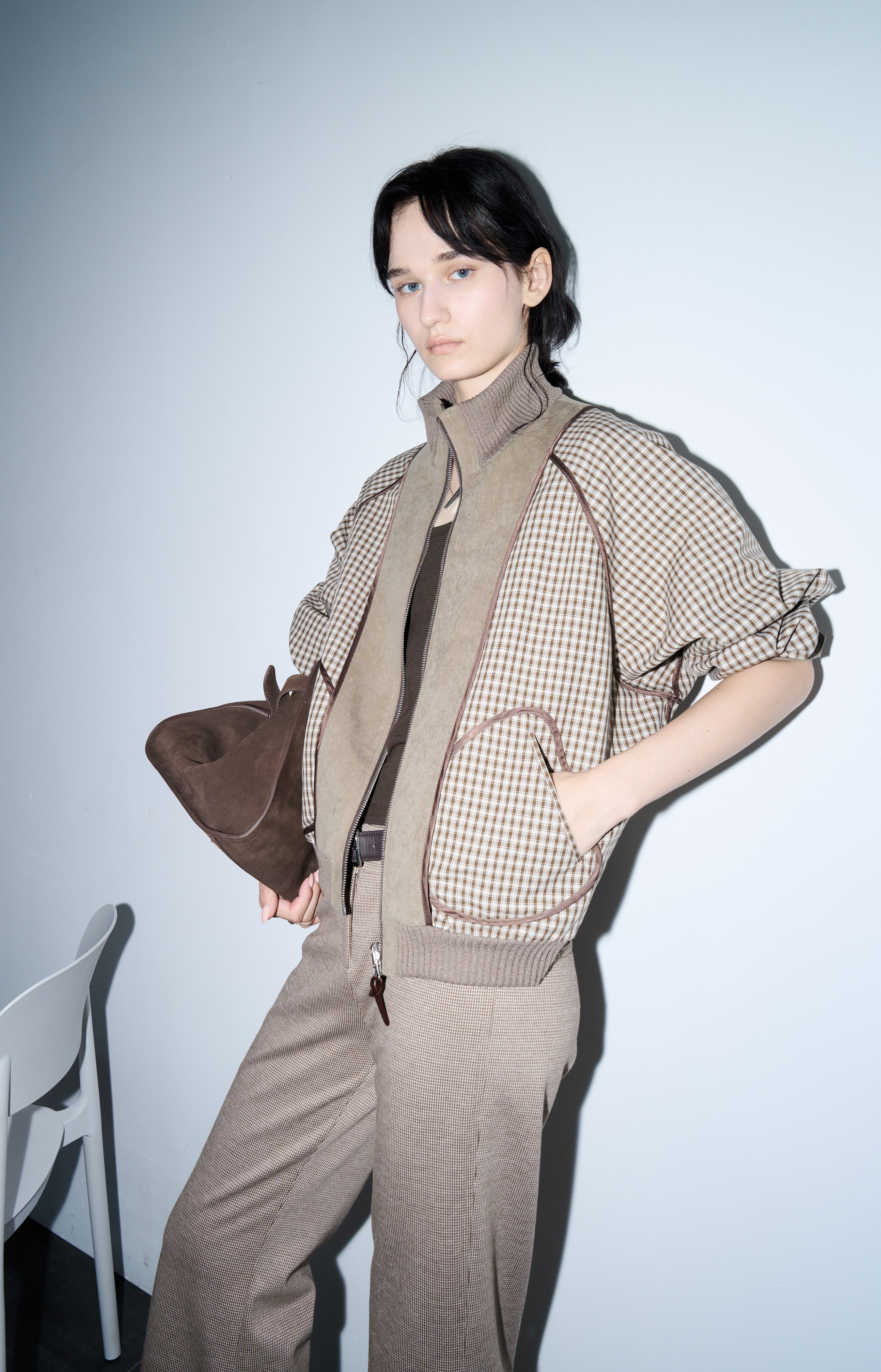 REVERSE PLAID DESIGN JACKET / 리버스 체크 디자인 재킷