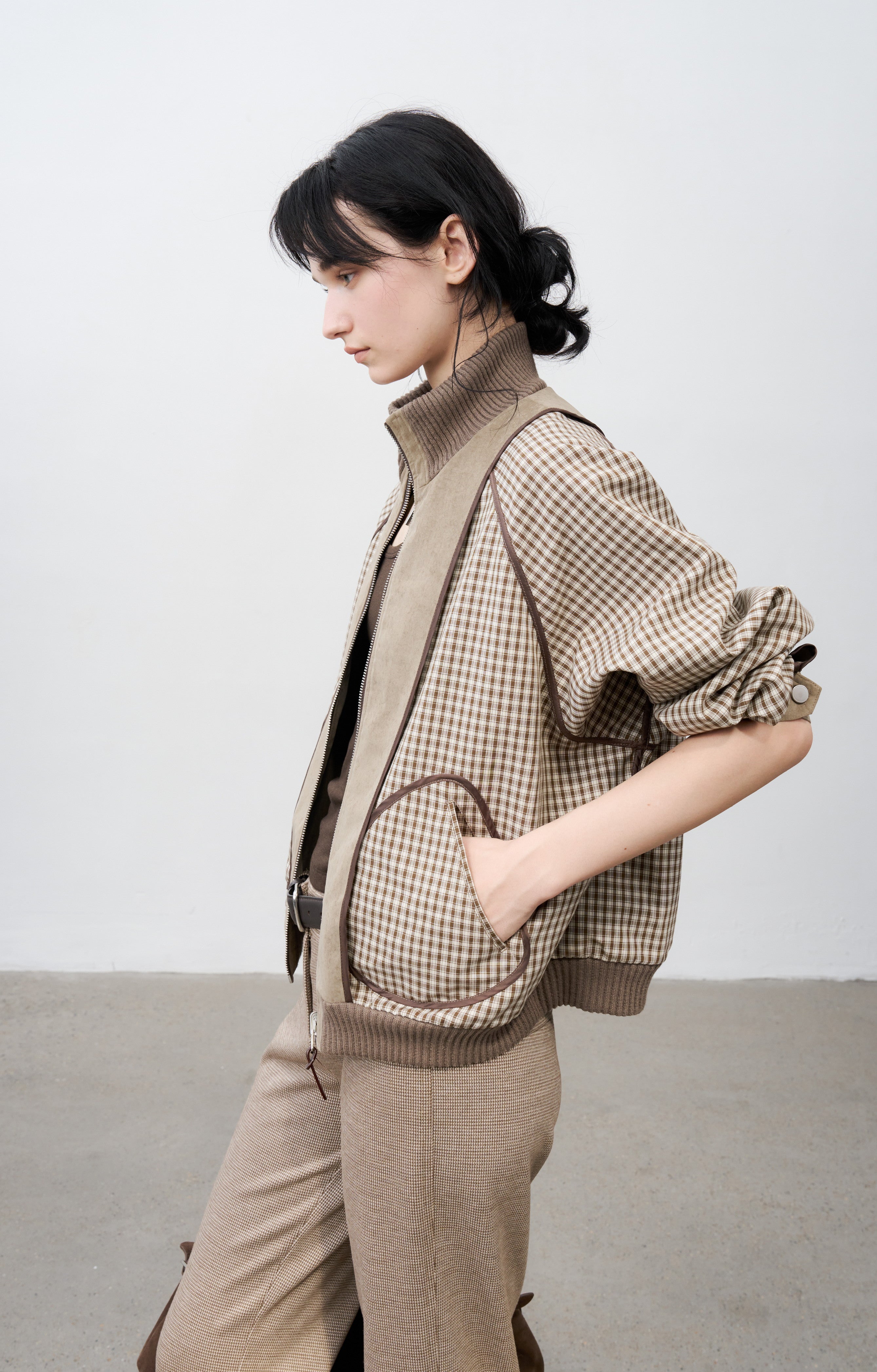 REVERSE PLAID DESIGN JACKET / 리버스 체크 디자인 재킷
