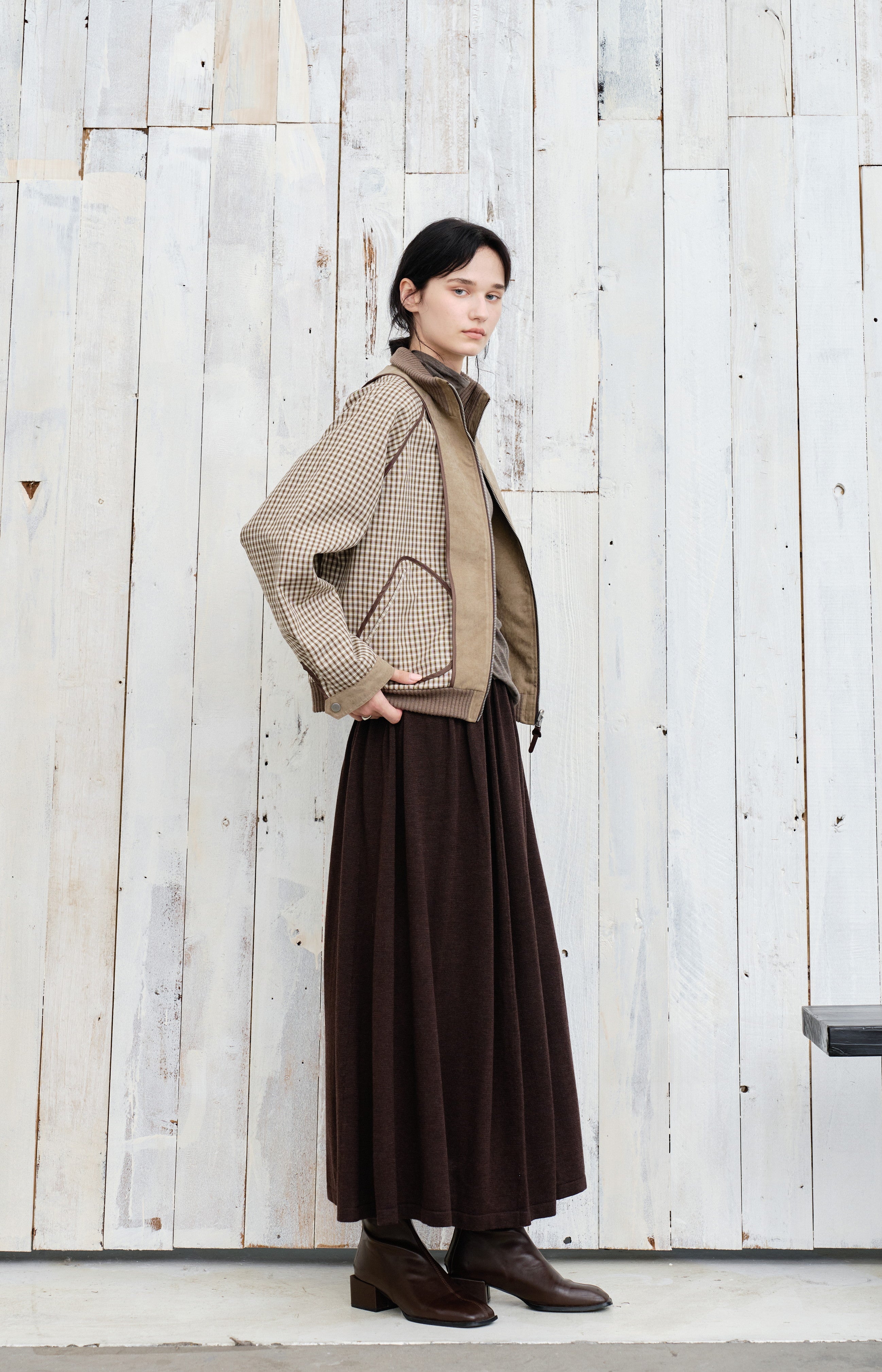 REVERSE PLAID DESIGN JACKET / 리버스 체크 디자인 재킷