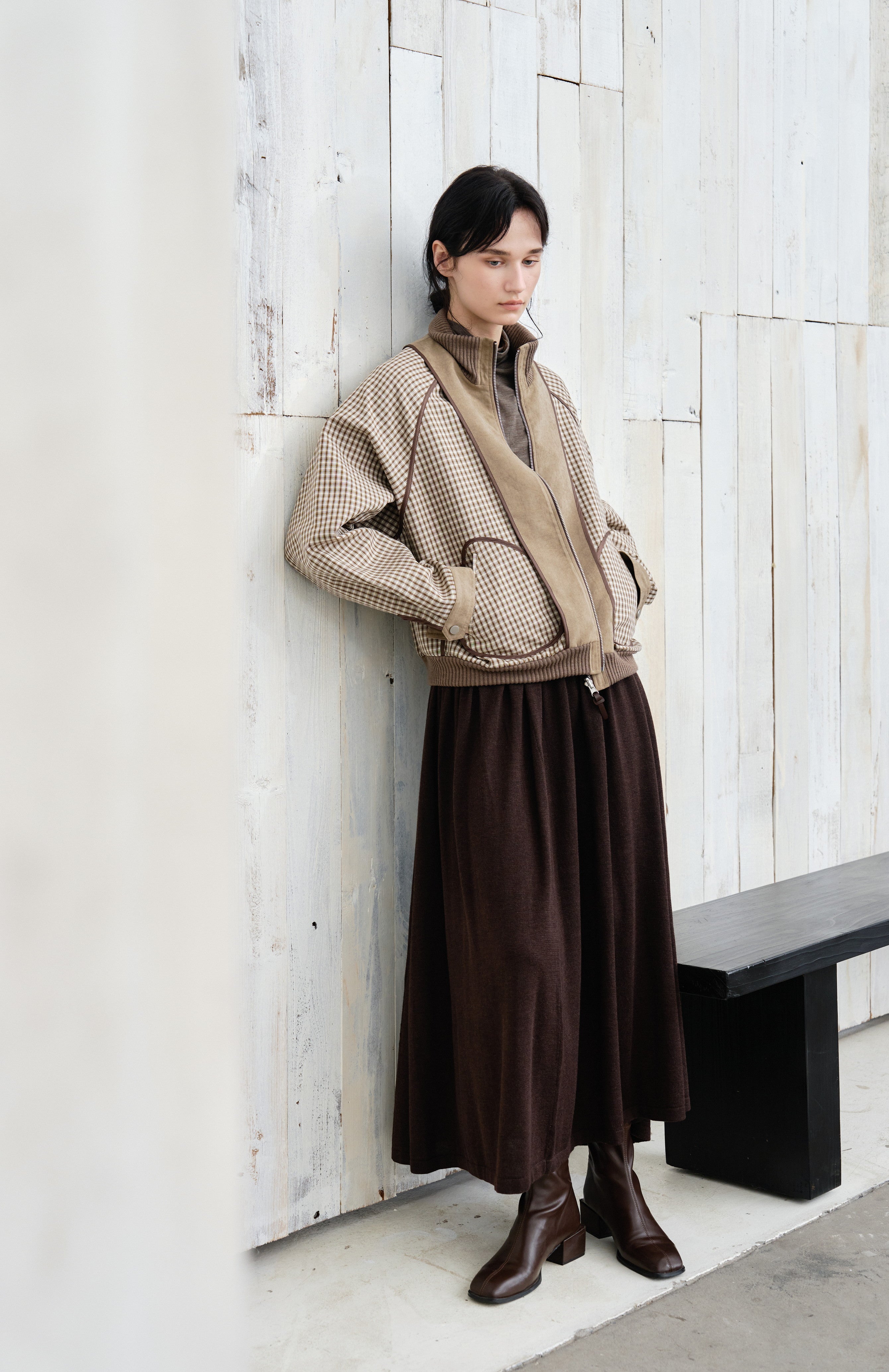 REVERSE PLAID DESIGN JACKET / 리버스 체크 디자인 재킷
