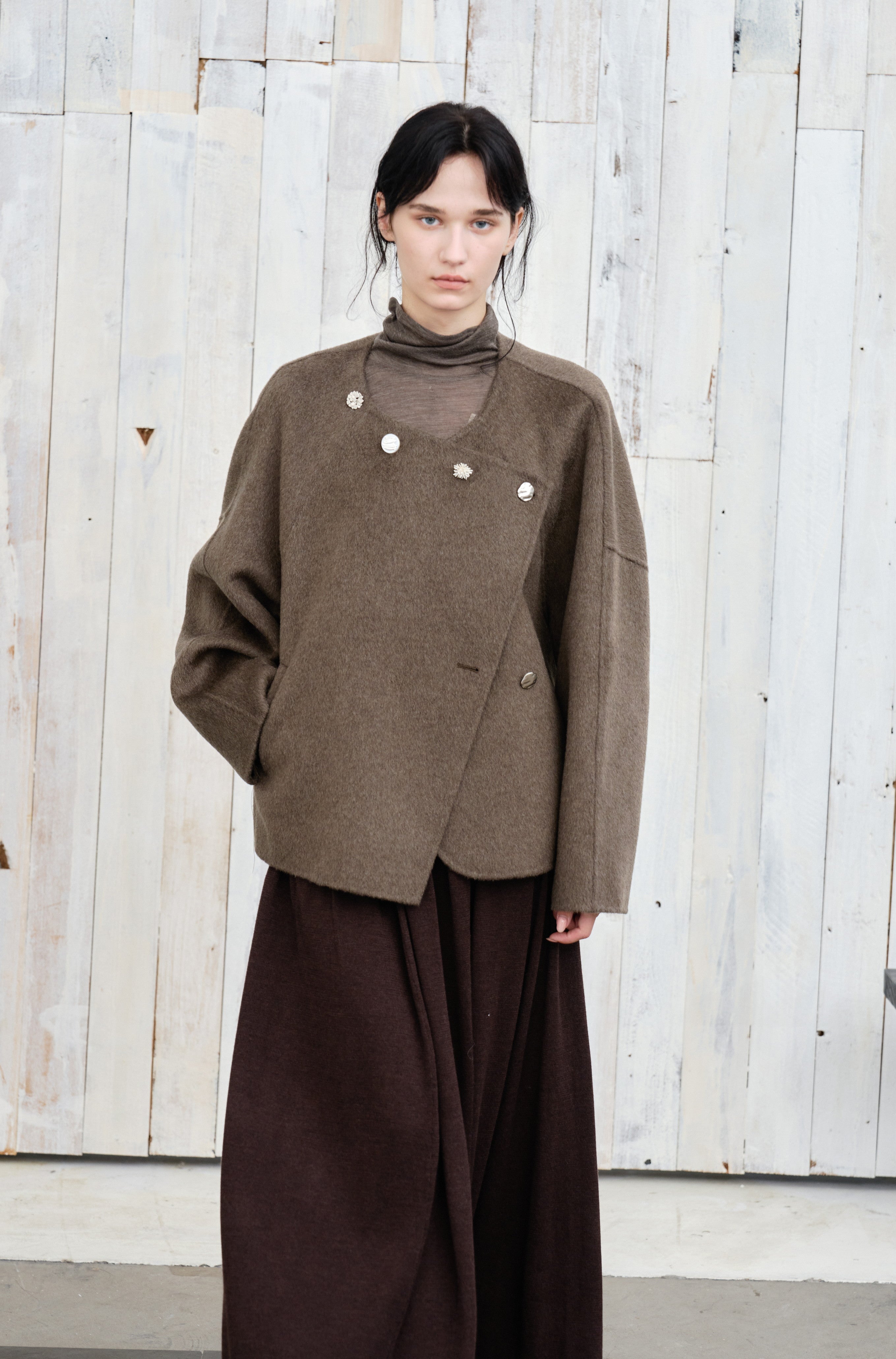 ASSORTED BUTTON WOOL COAT