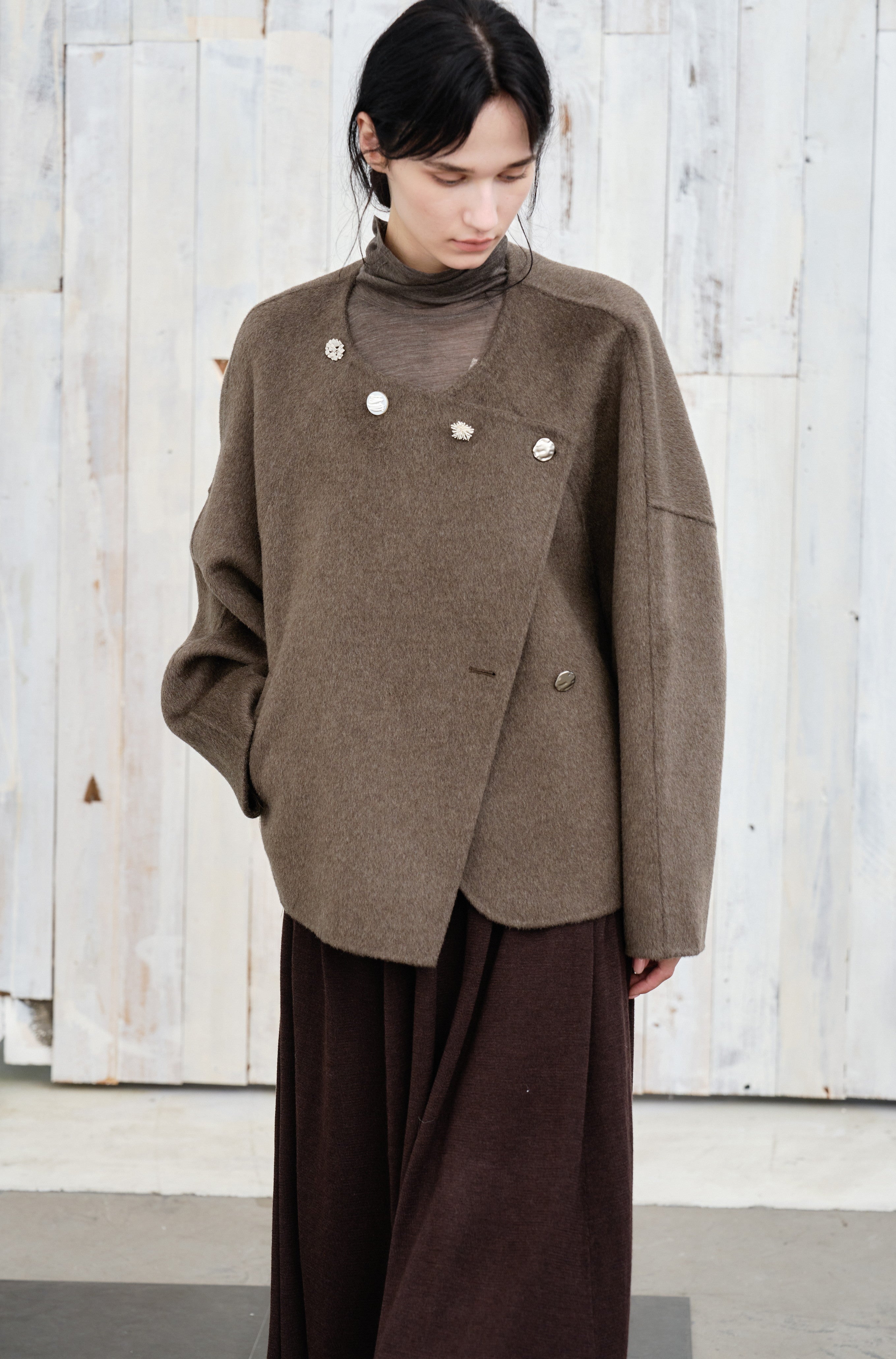 ASSORTED BUTTON WOOL COAT