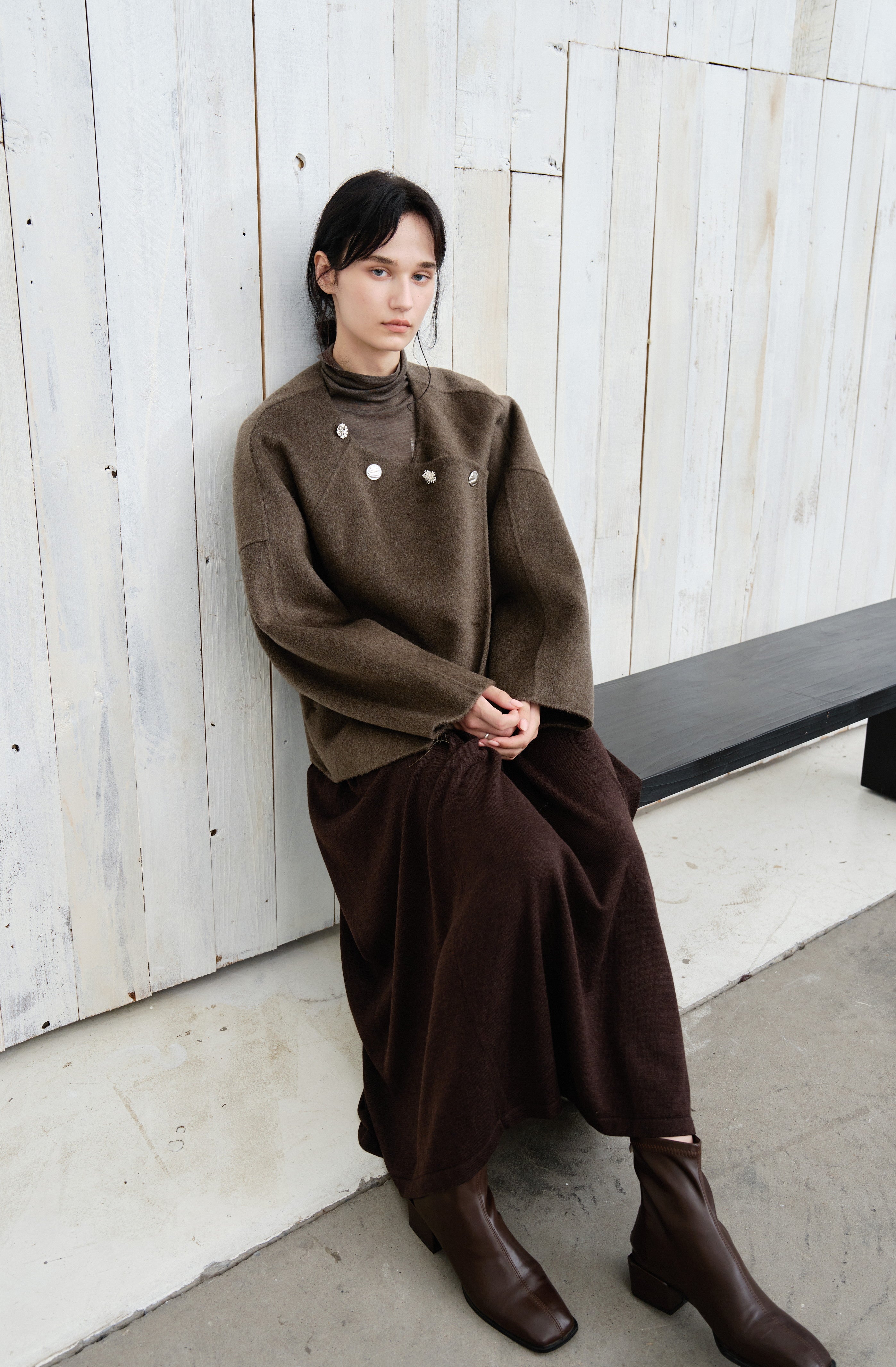 ASSORTED BUTTON WOOL COAT / アソーテッドボタンウールコート