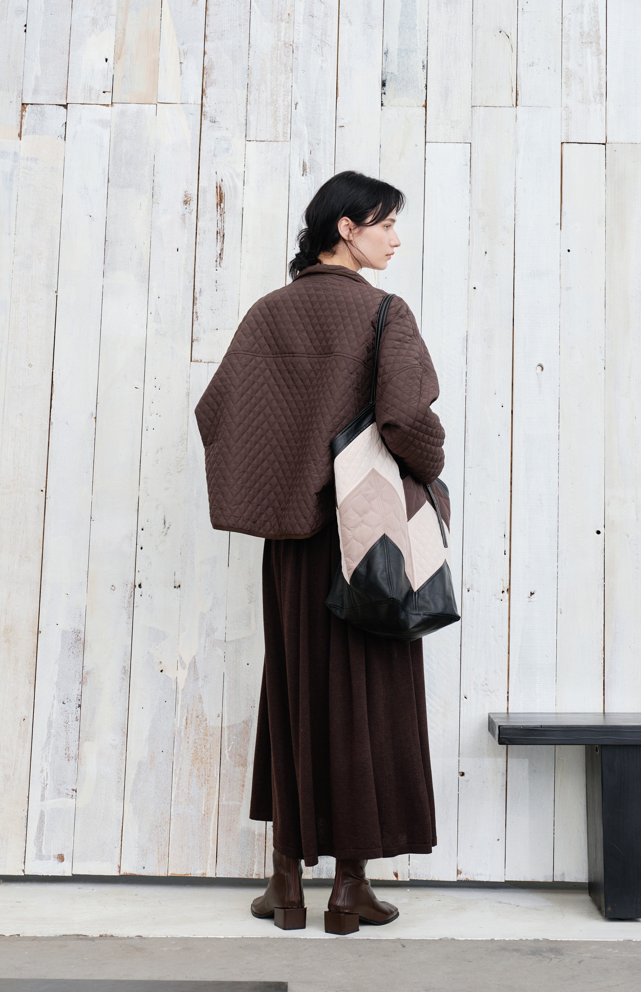 EDGE LAPEL QUILTED JACKET