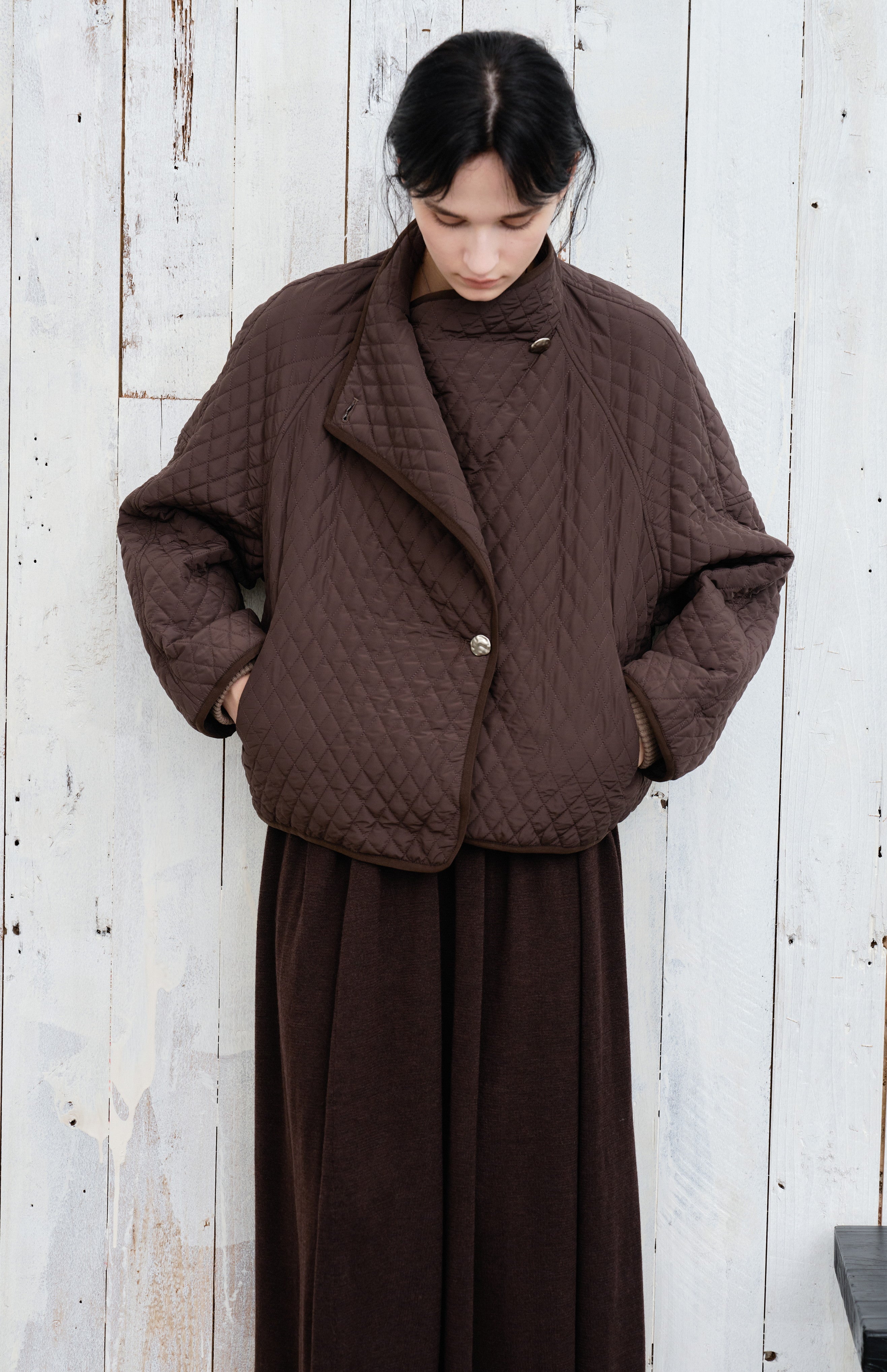 EDGE LAPEL QUILTED JACKET