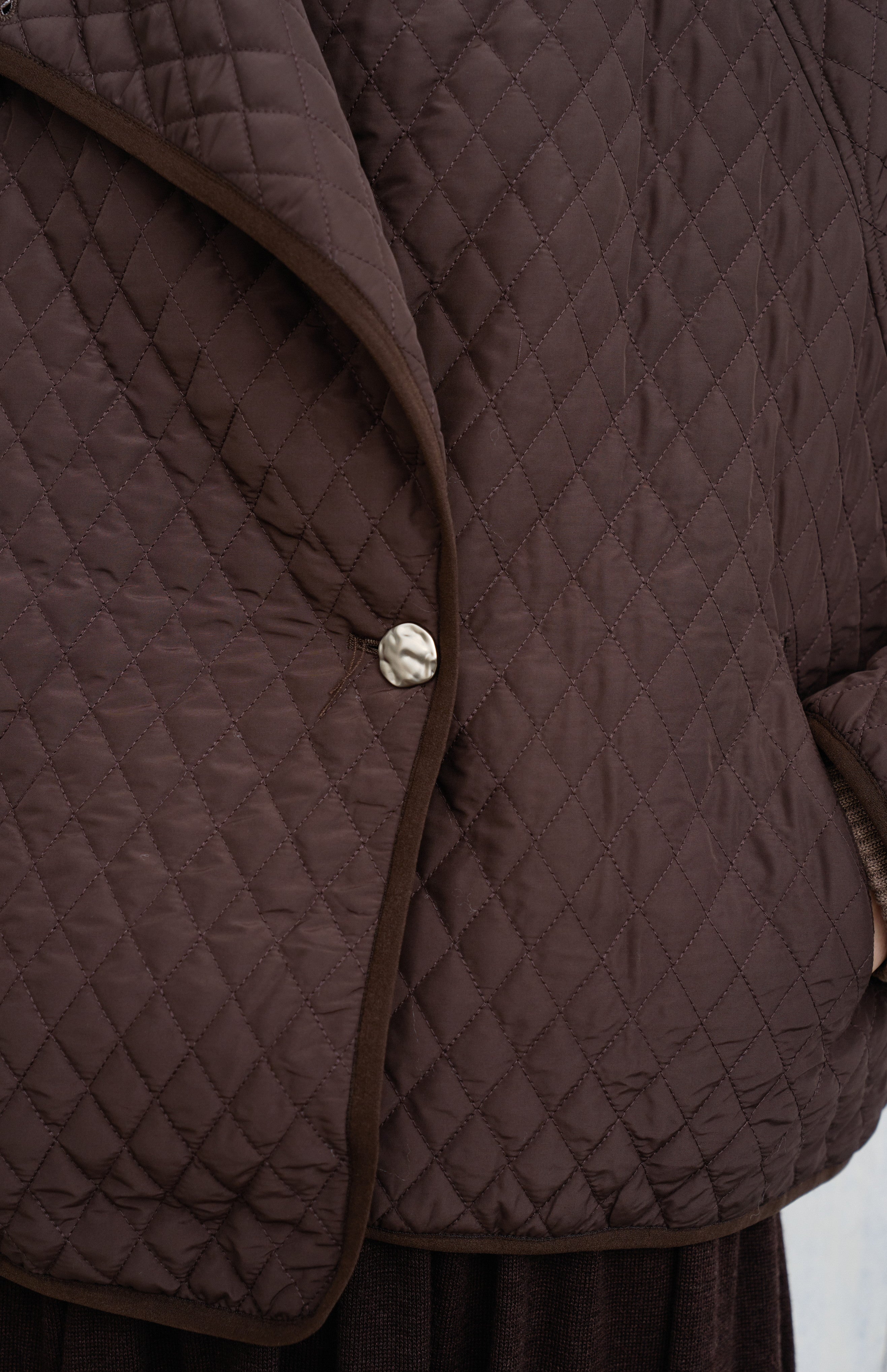 EDGE LAPEL QUILTED JACKET