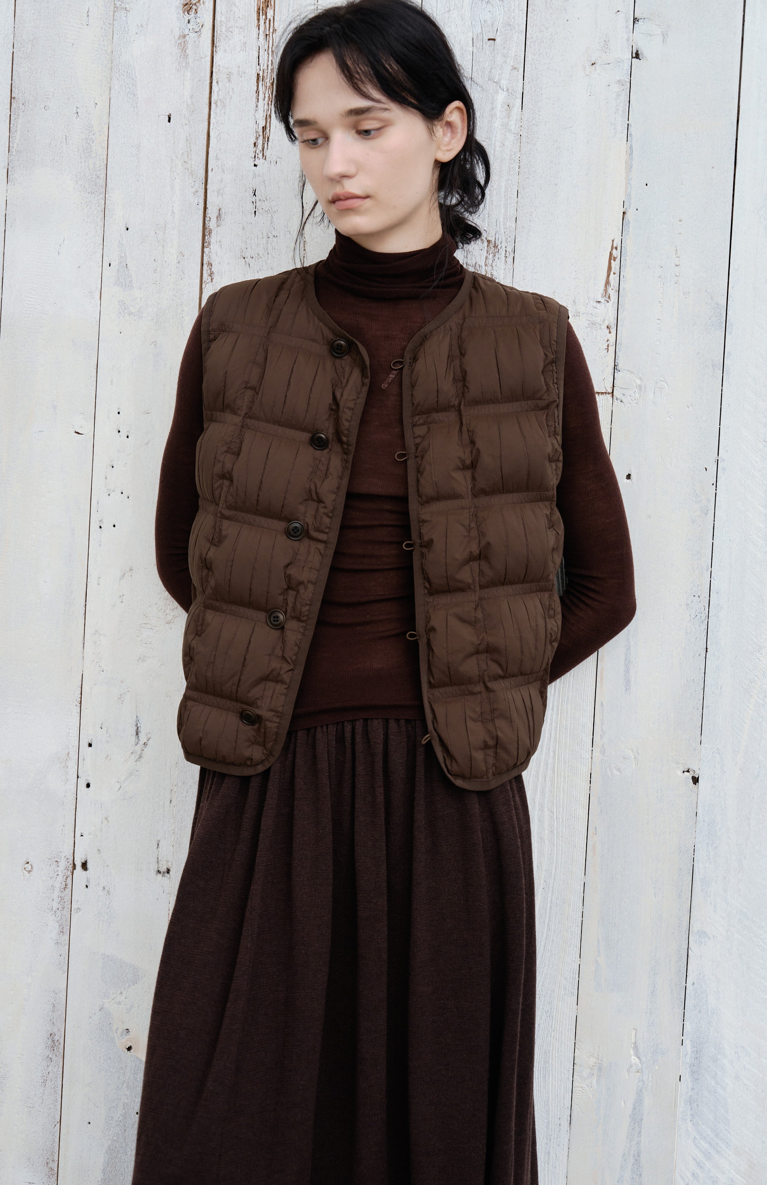 WRINKLE BLOCK DOWN VEST / リンクルブロックダウンベスト