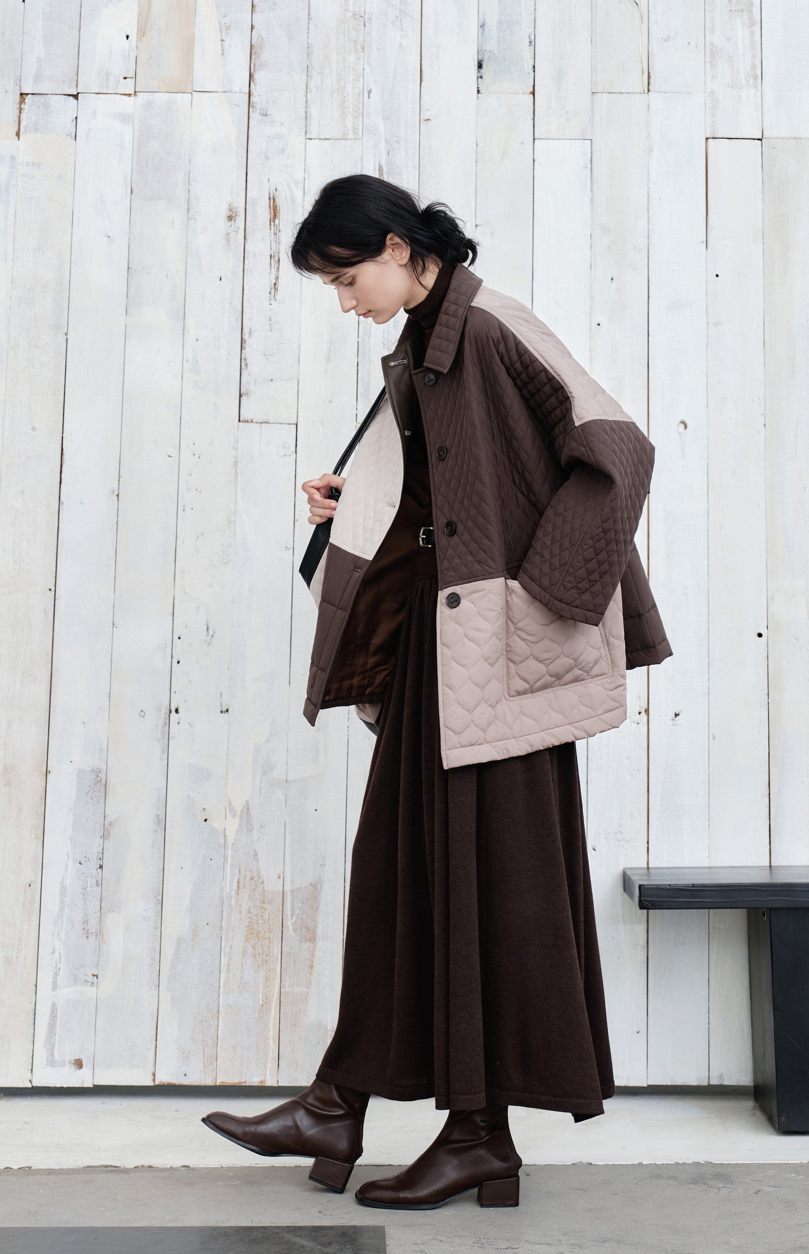 PATCHWORK COLOR QUILTED JACKET