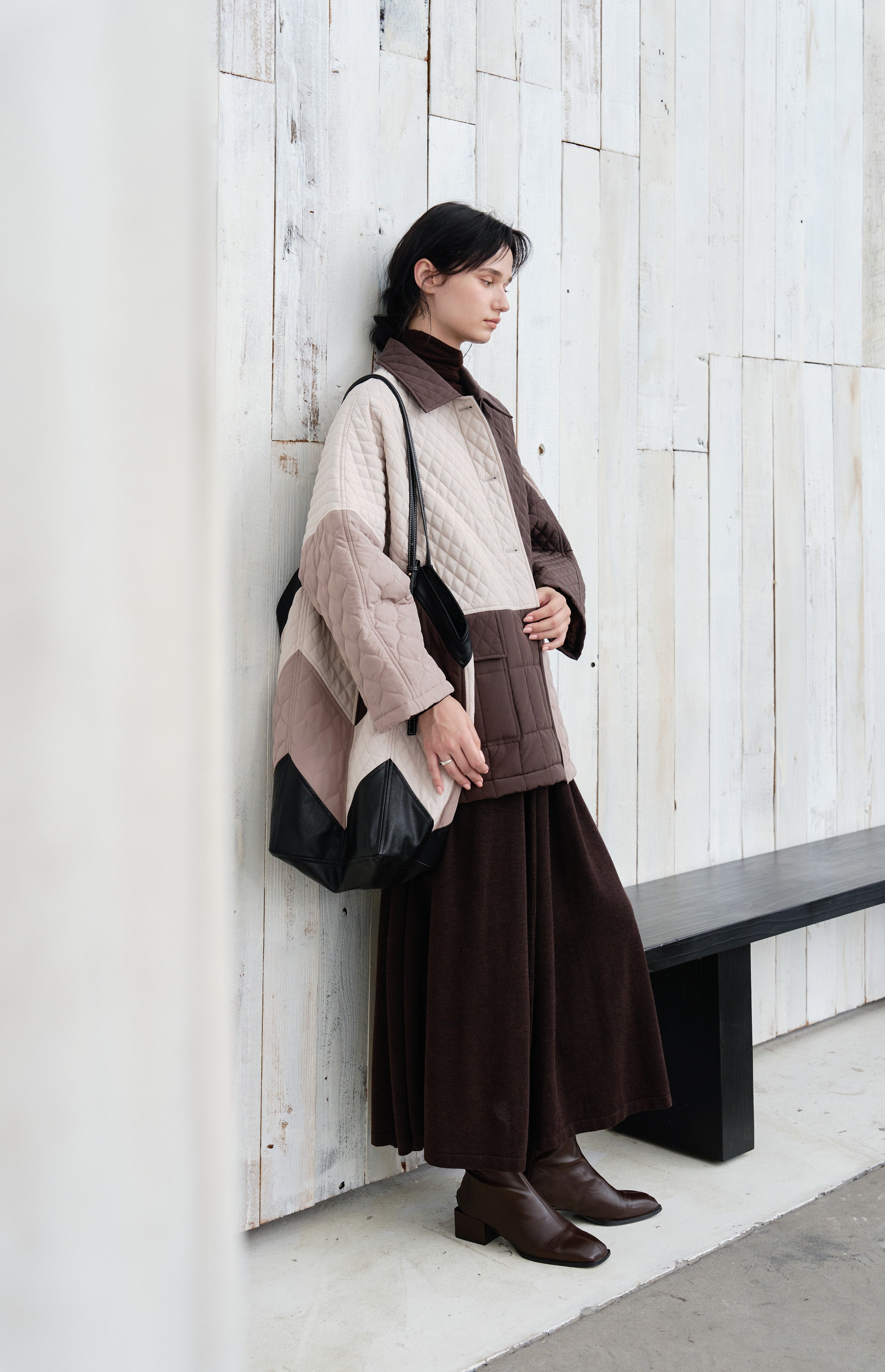 PATCHWORK COLOR QUILTED JACKET