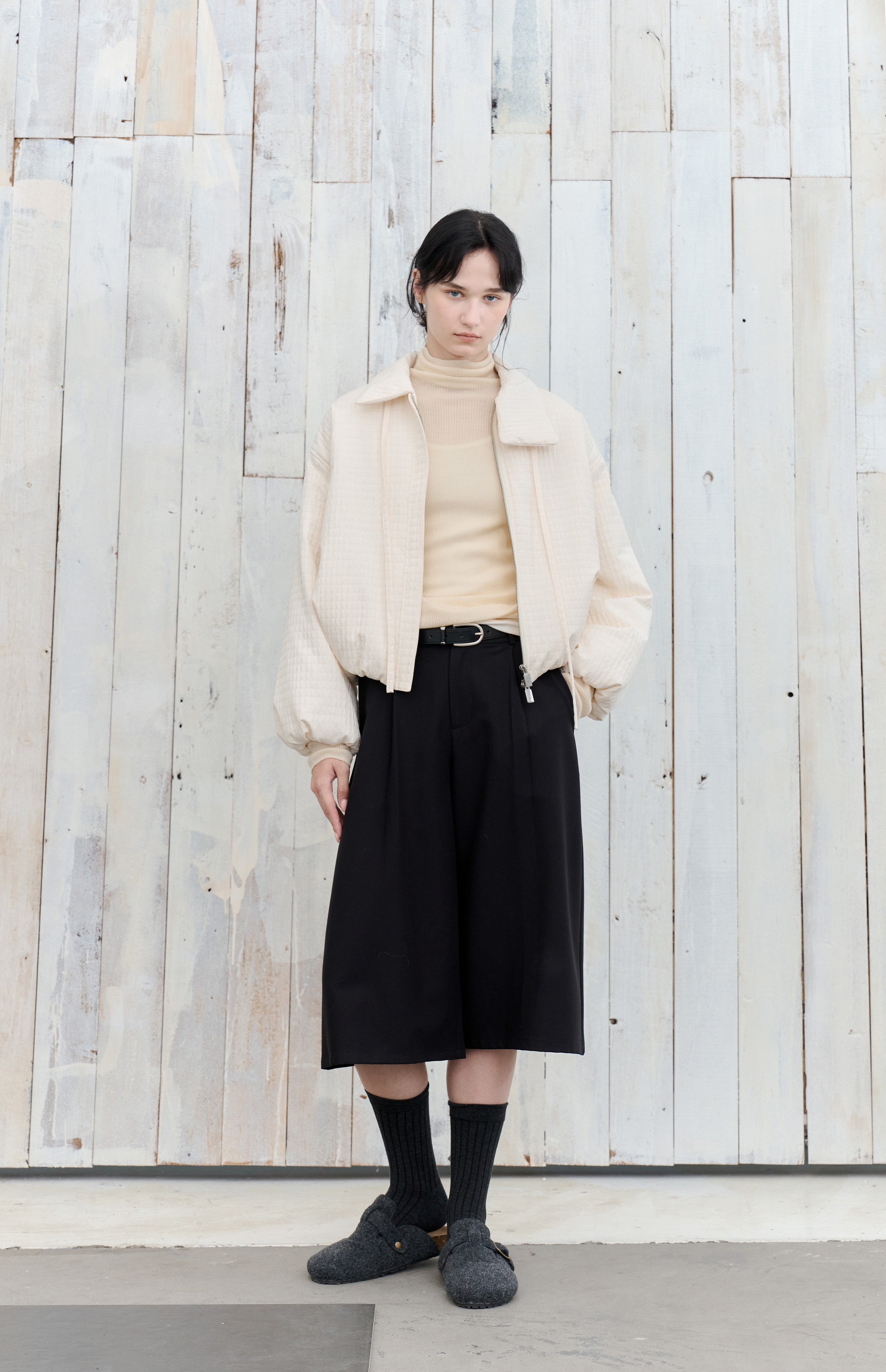 JACQUARD GRID BALLOON BLOUSON