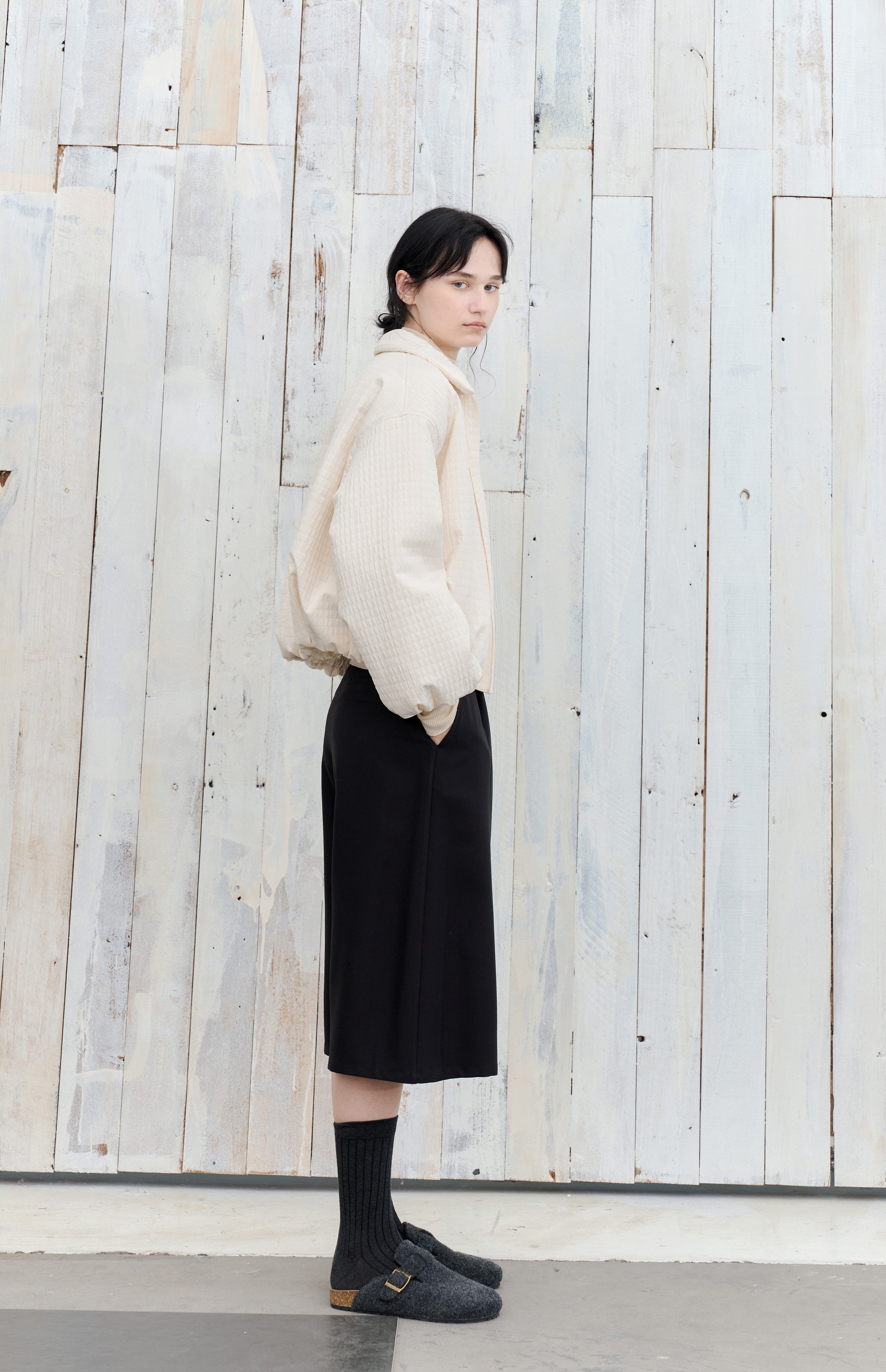 JACQUARD GRID BALLOON BLOUSON