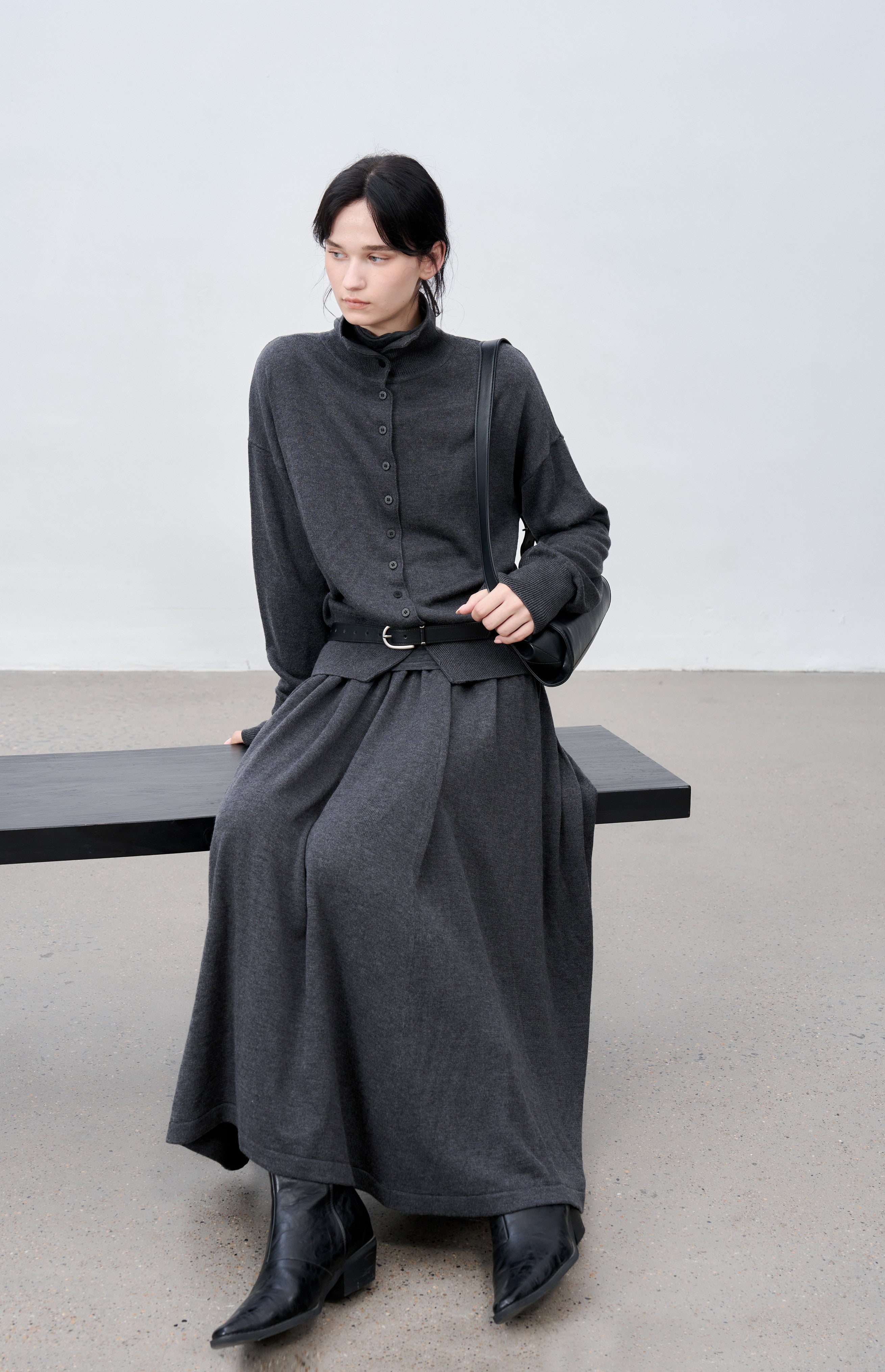 SOFT PLEATED DRAPE SKIRT