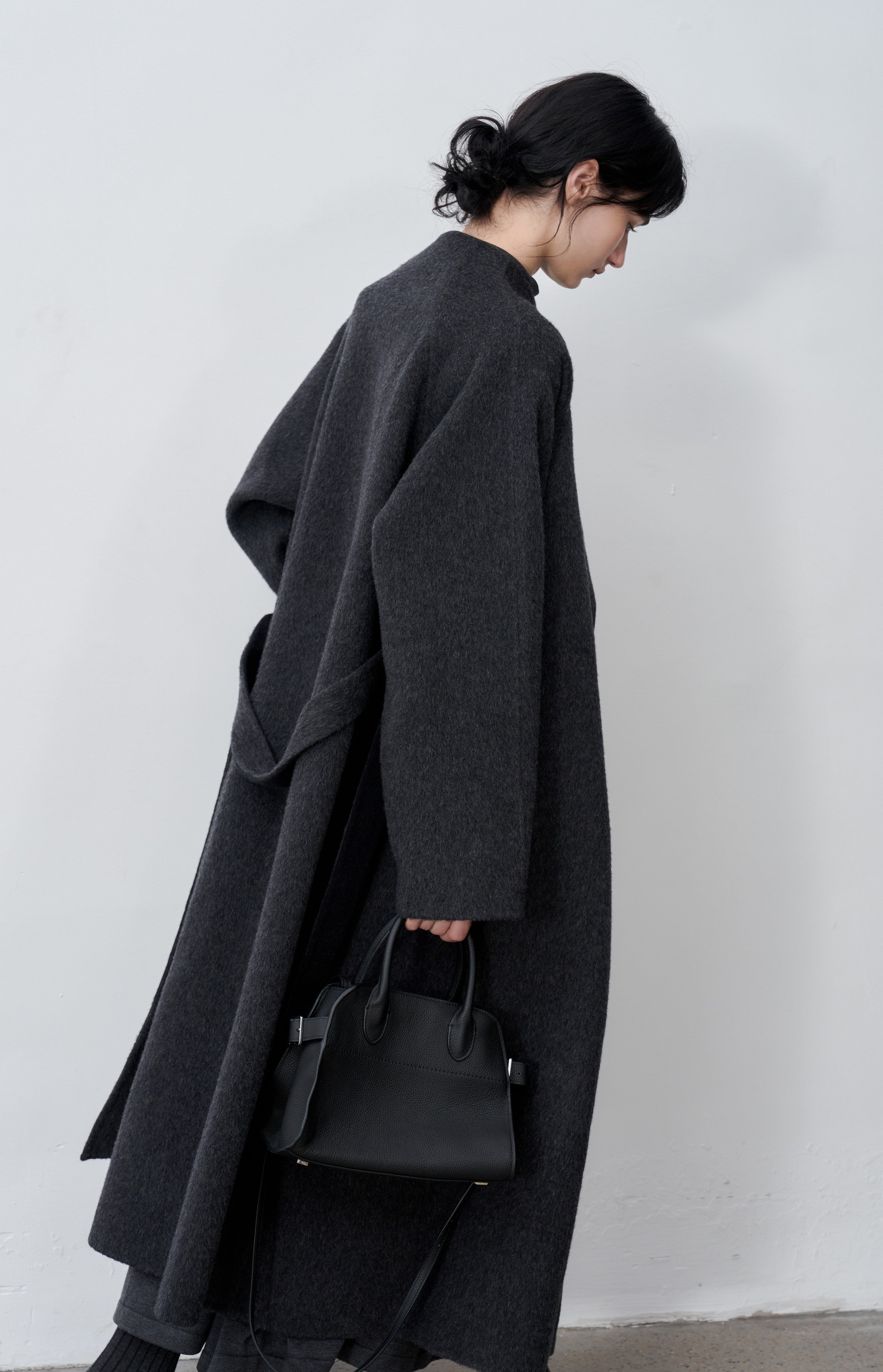 WRAP LAPEL WOOL COAT / ラップラペルウールコート