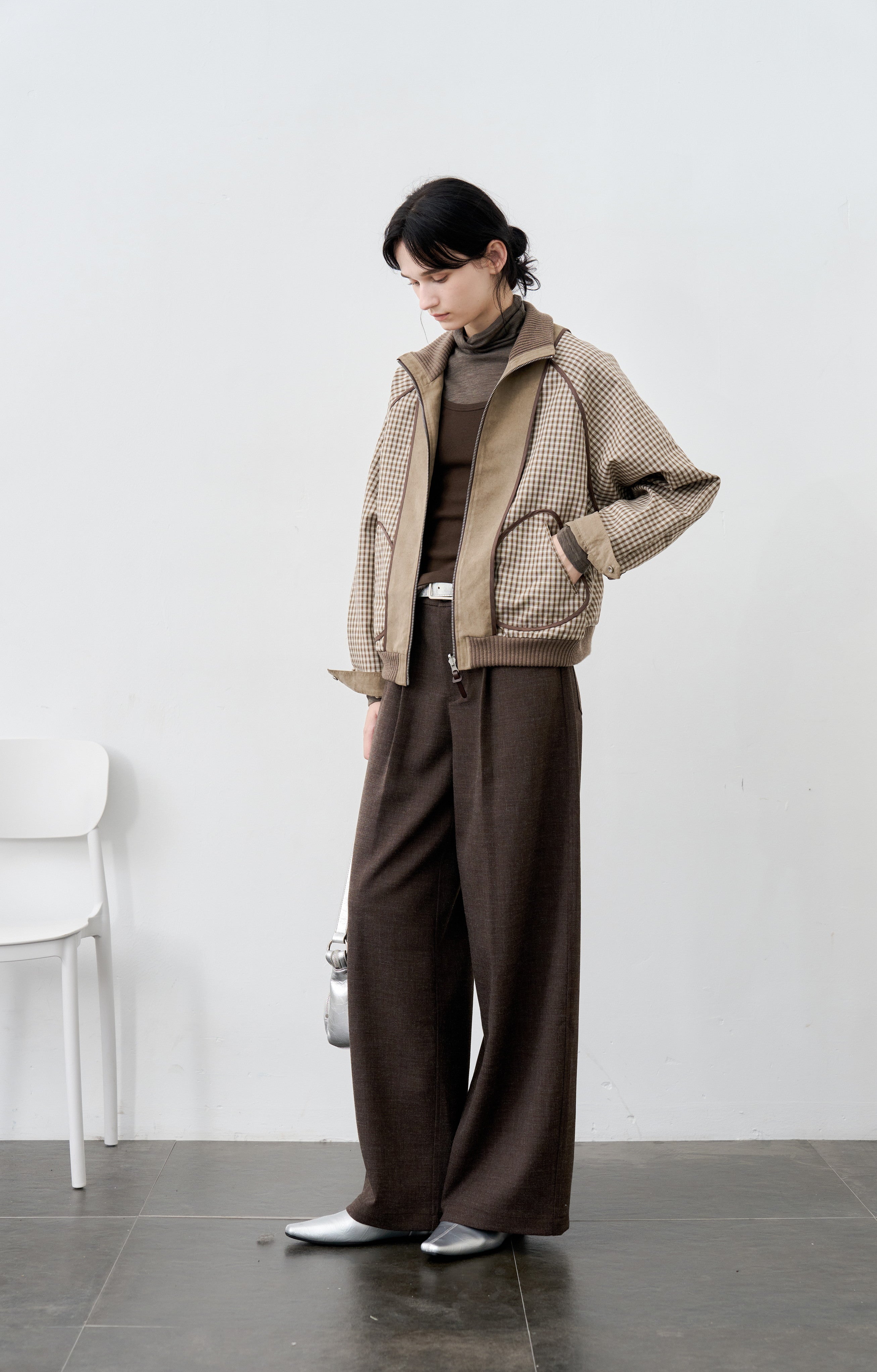 REVERSE PLAID DESIGN JACKET / 리버스 체크 디자인 재킷