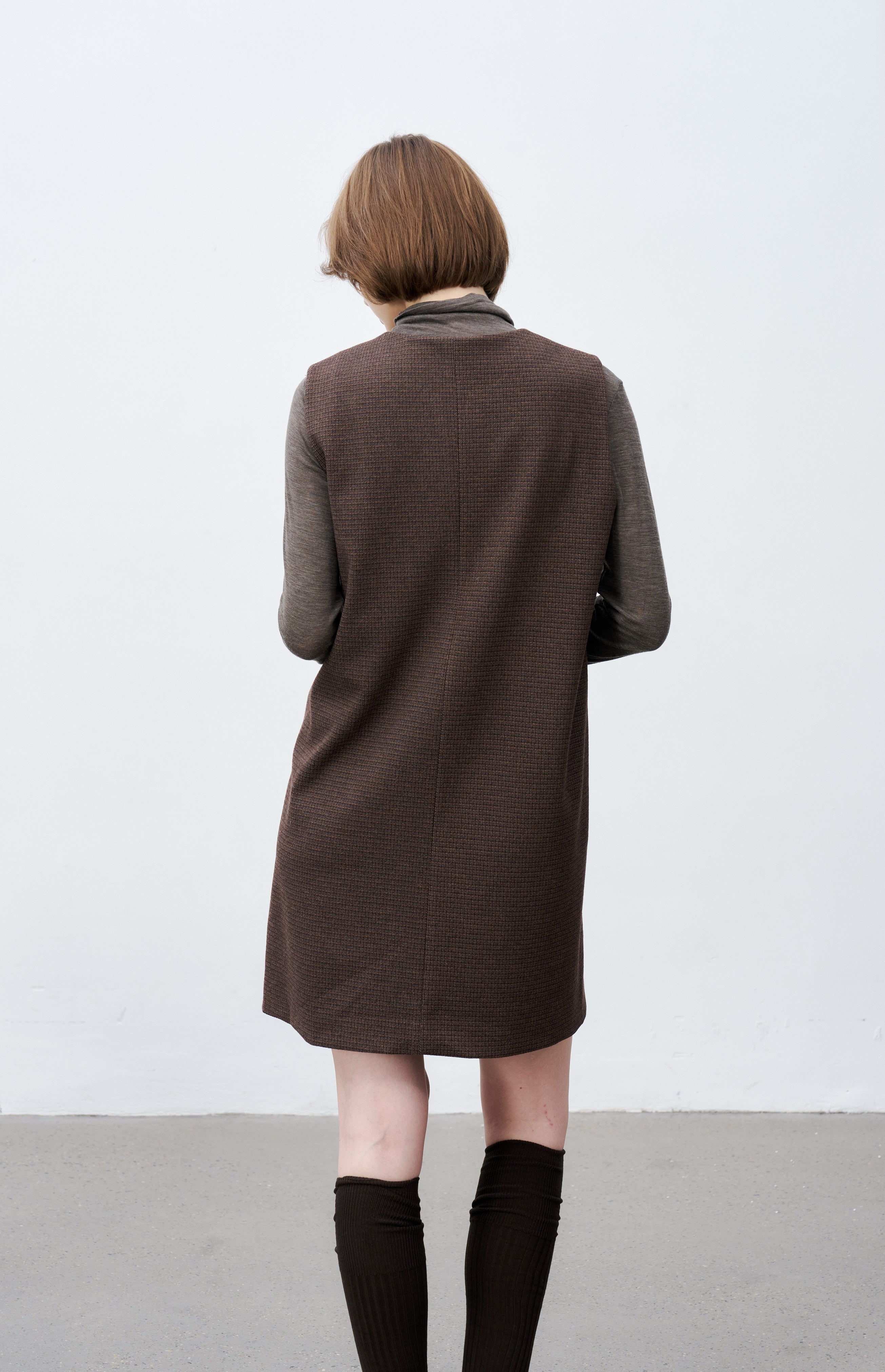 PLAID VEST MINI DRESS