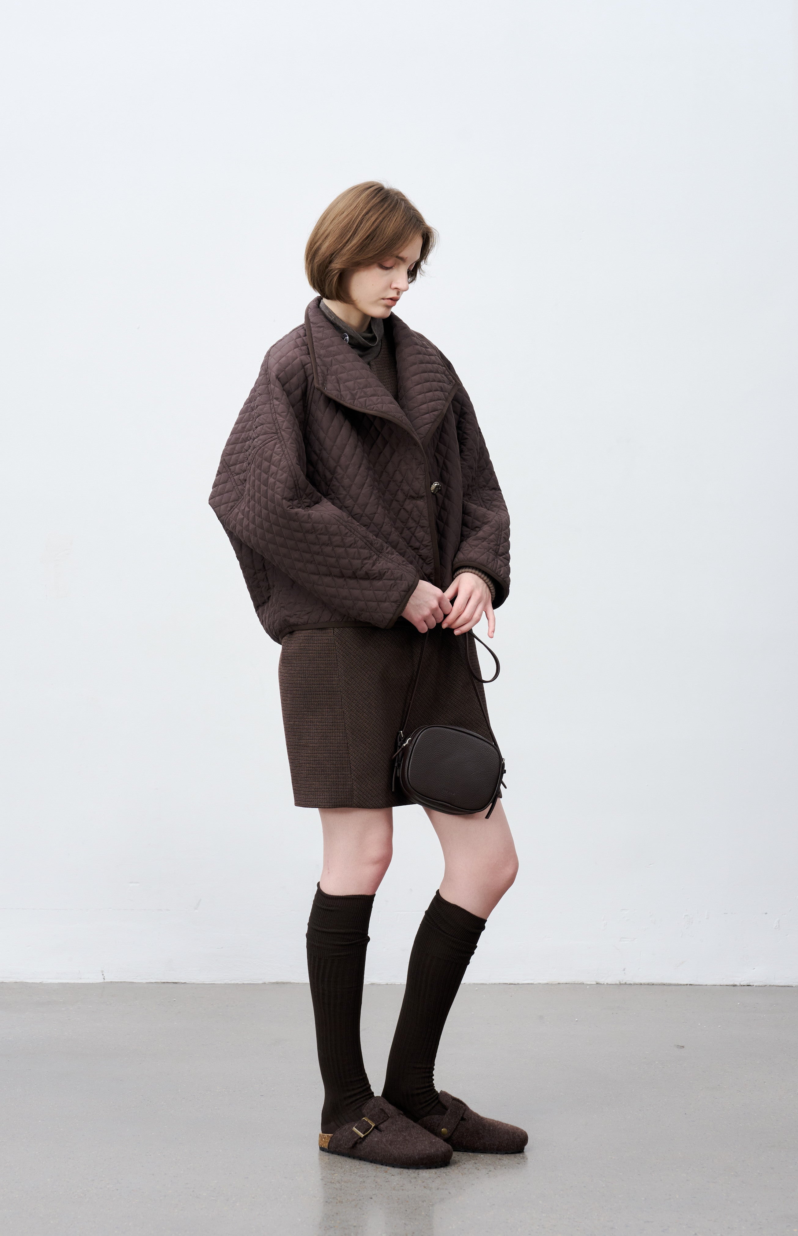 EDGE LAPEL QUILTED JACKET