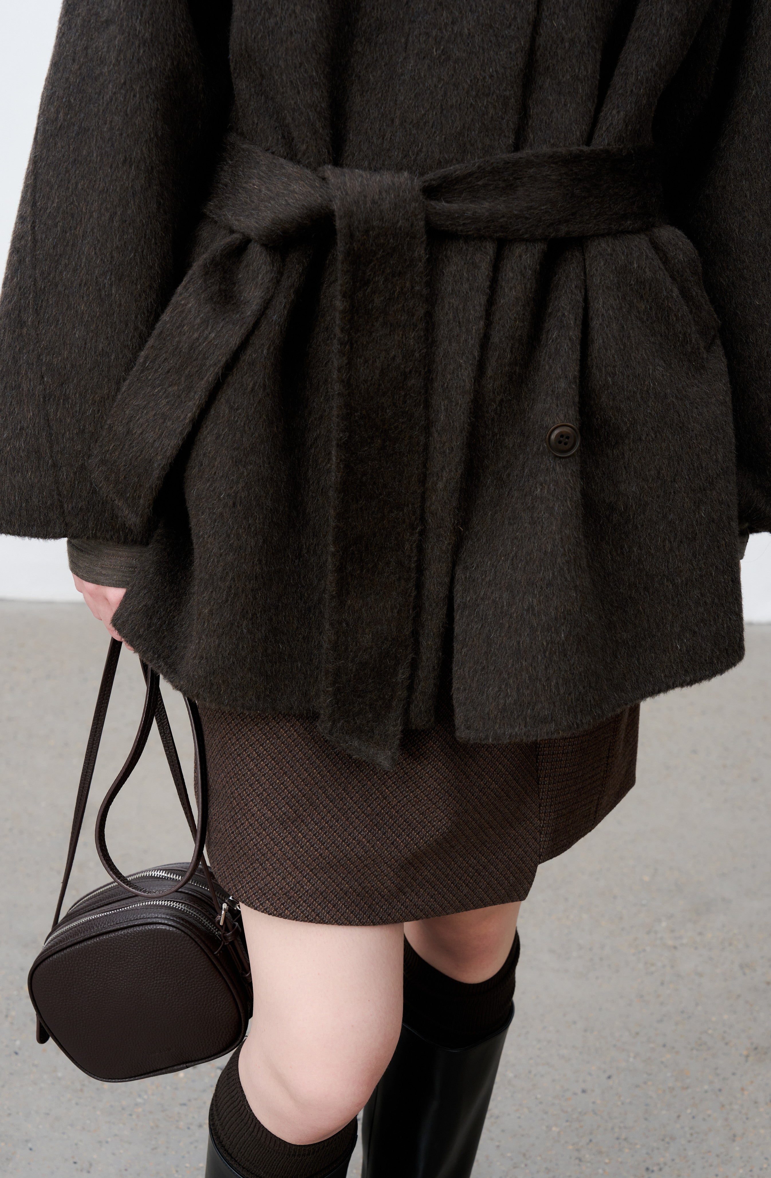 FEATHER WOOL MIDI COAT / フェザーウールミドルコート