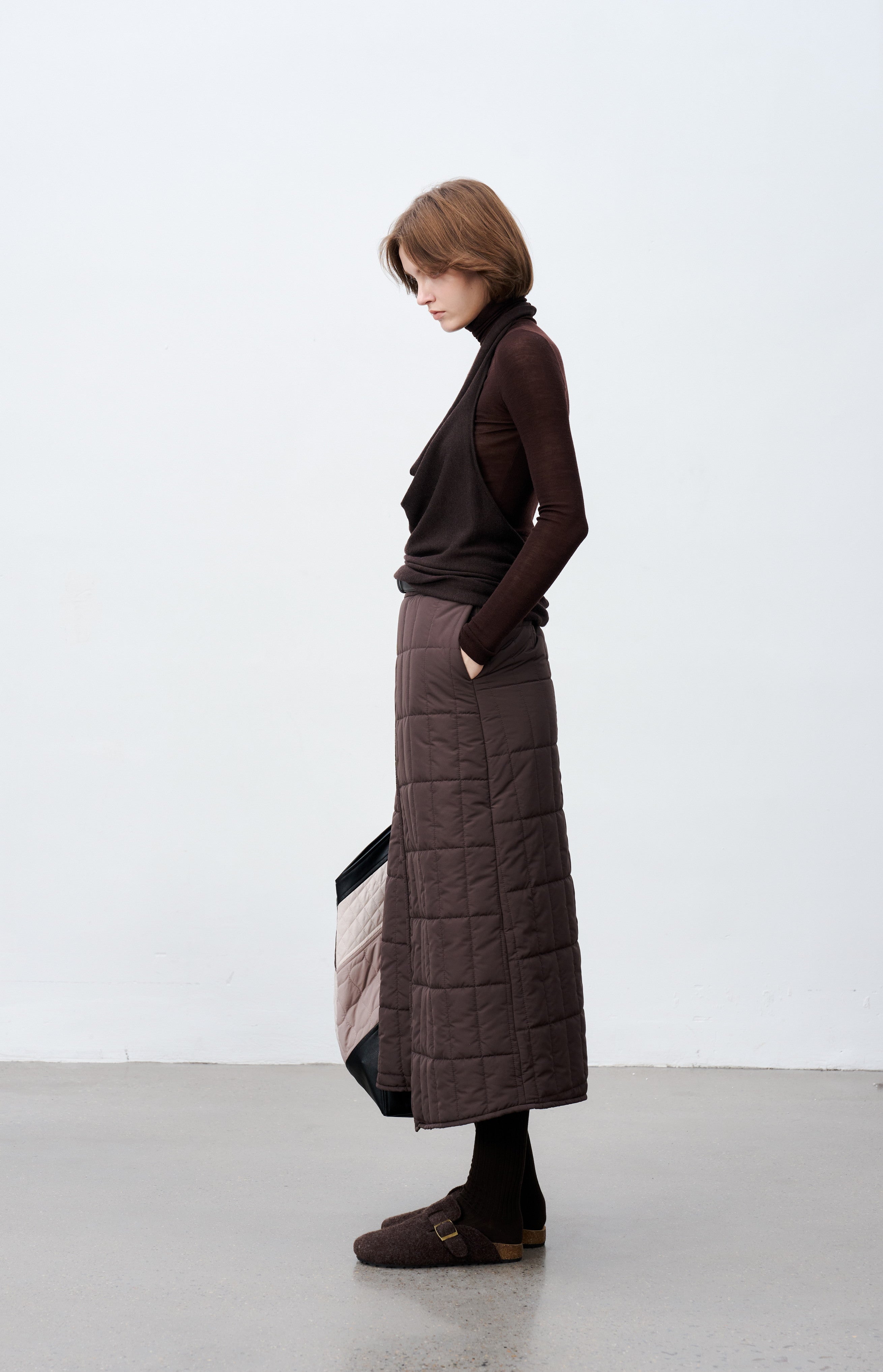 OVERLAP QUILTED SKIRT / オーバーラップキルティングスカート
