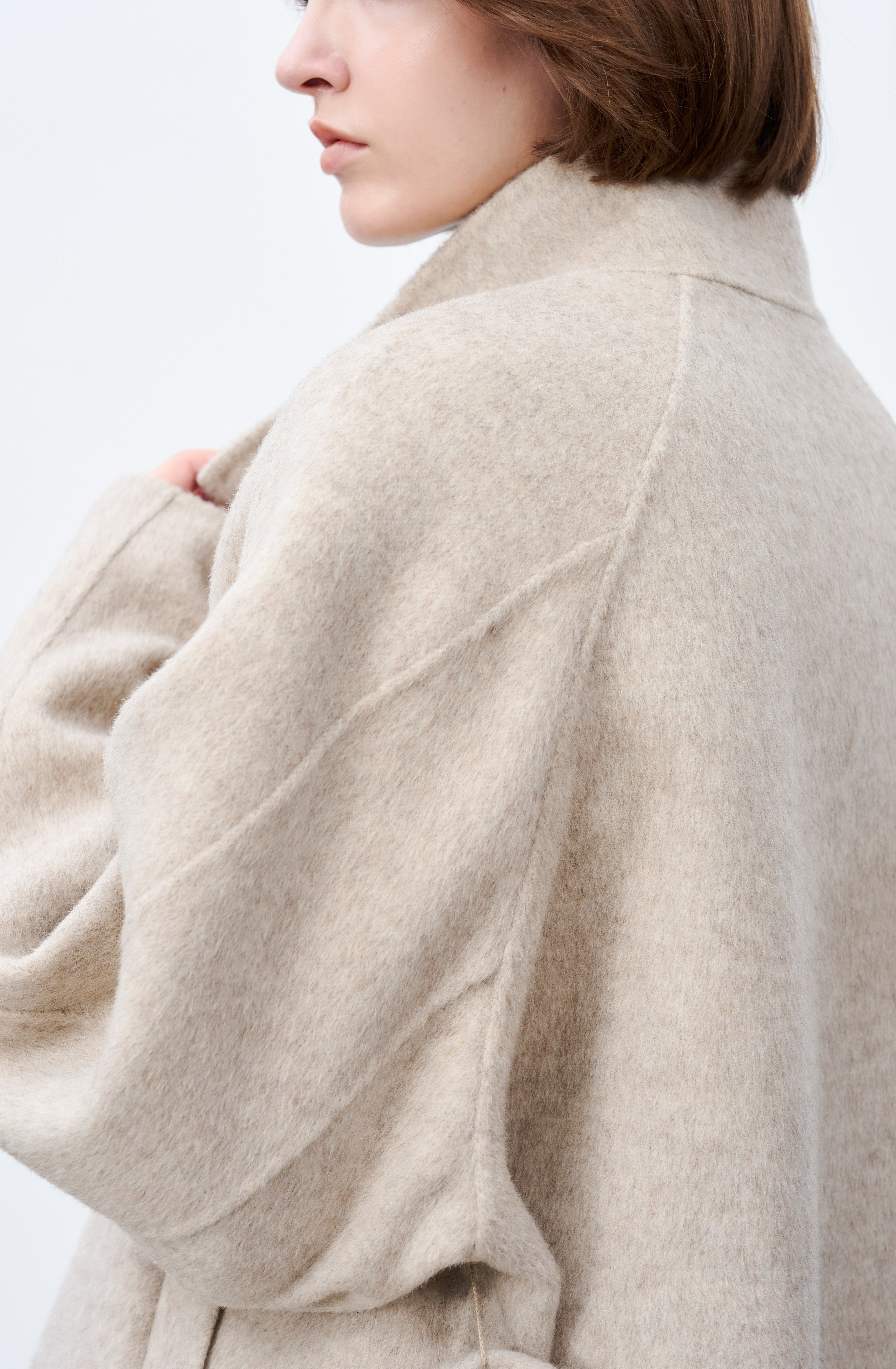 FEATHER WOOL MIDI COAT / Feather wool midi coat