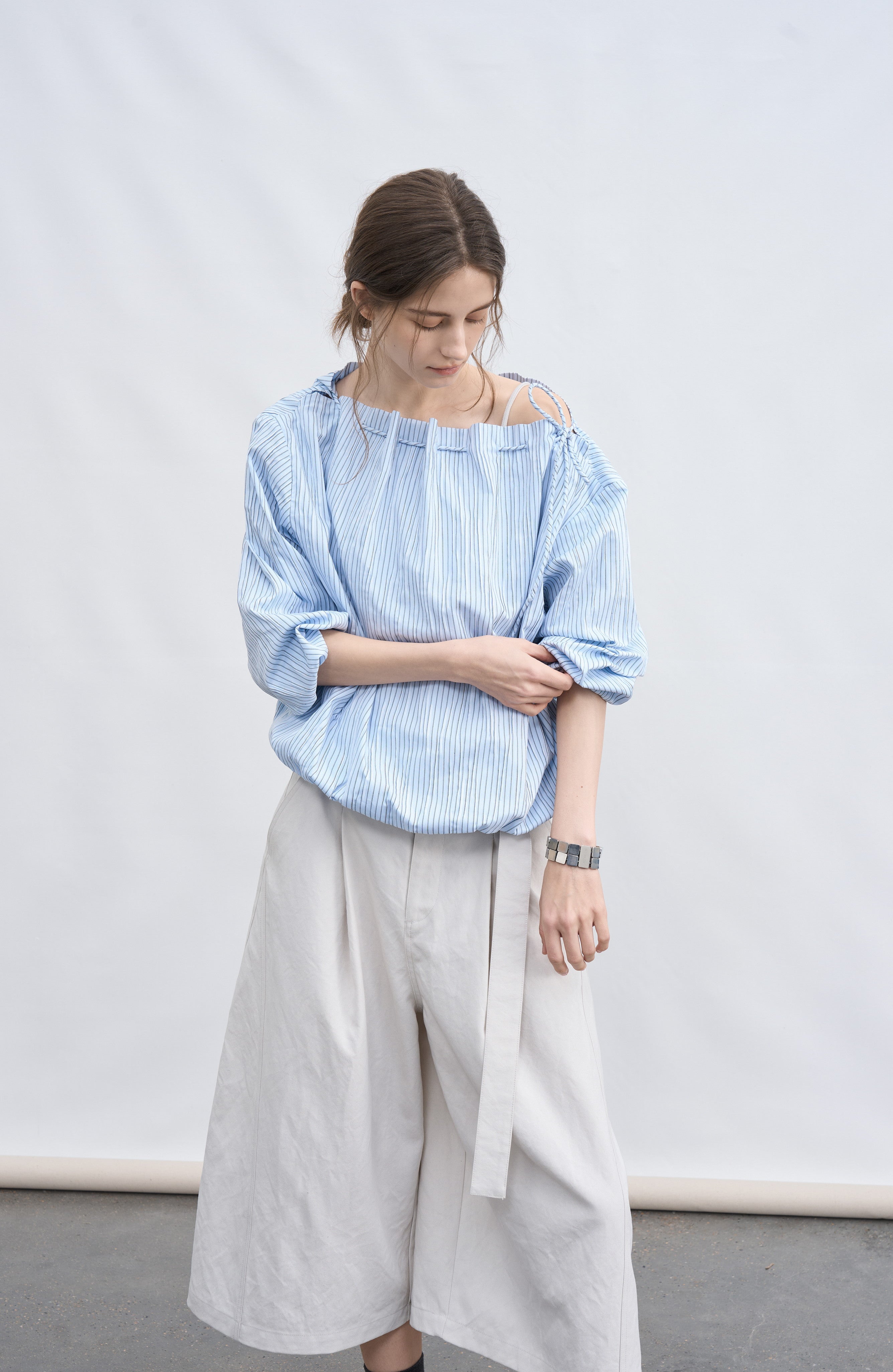 STRING POUCH STRIPE SHIRT / ストリングポーチストライプシャツ