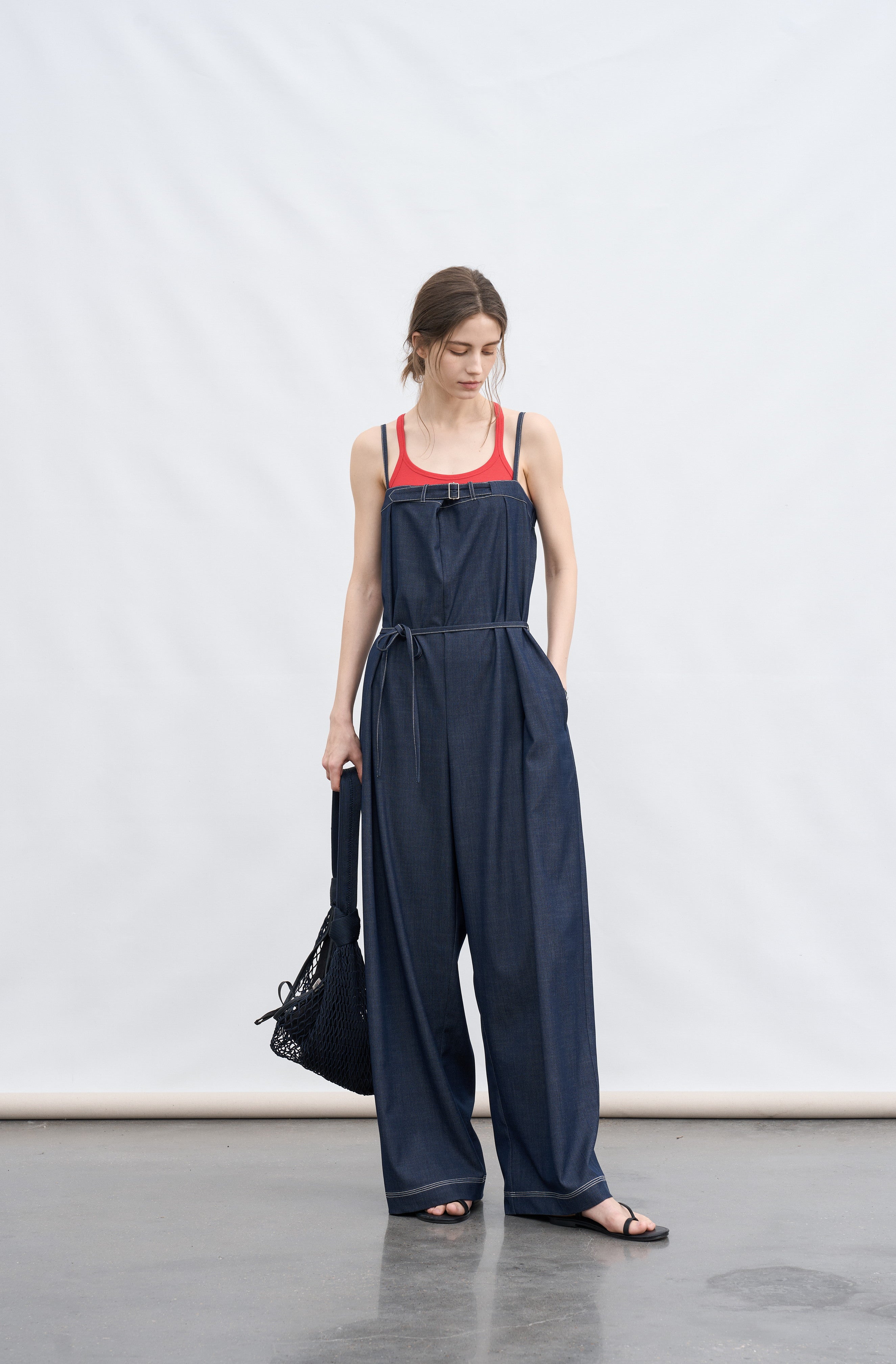 AIRY STITCH DENIM OVERALLS / 에어리 스티치 데님 오버롤