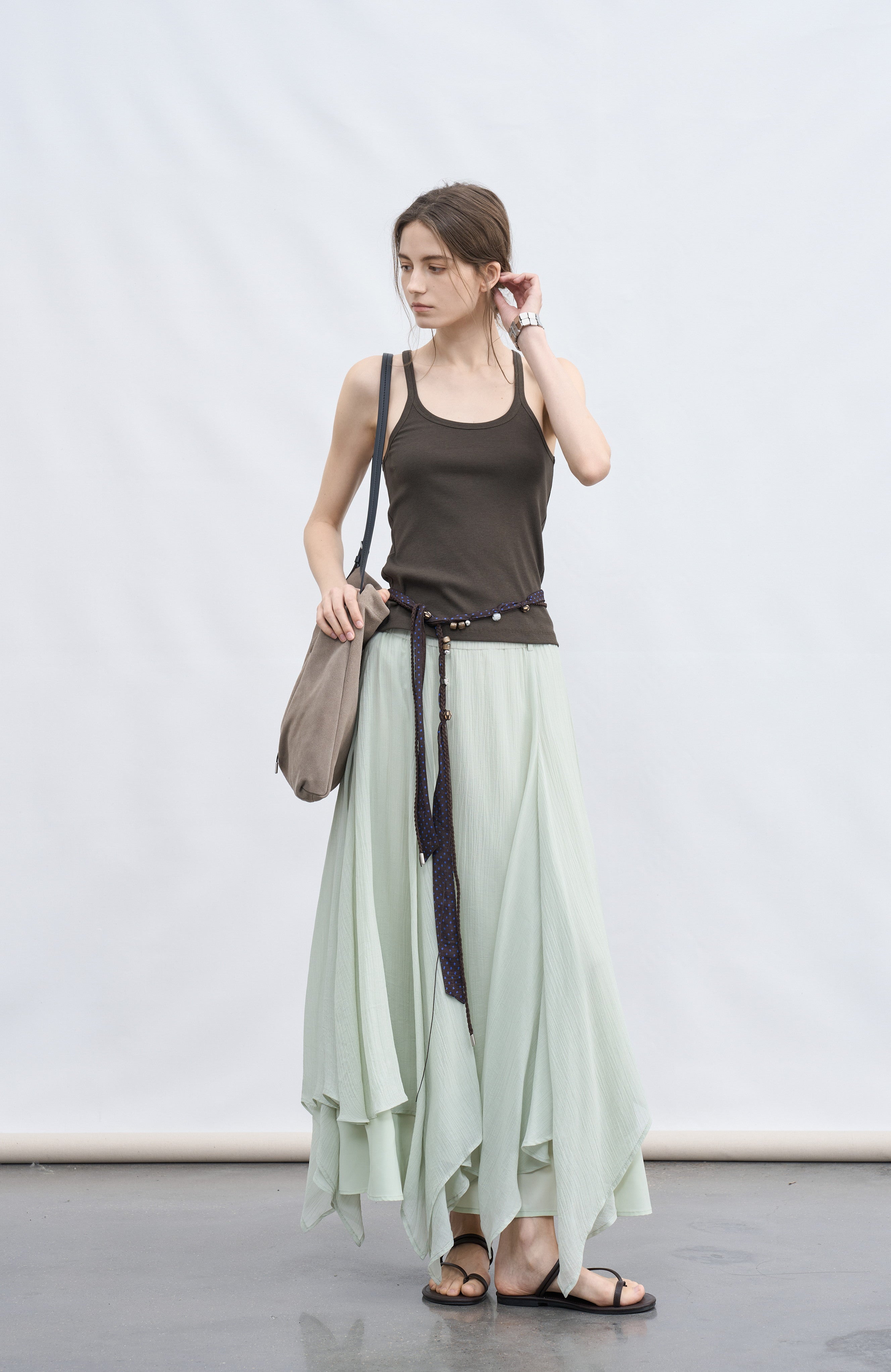 MIX FRILL CHIFFON SKIRT / 믹스 프릴 쉬폰 스커트