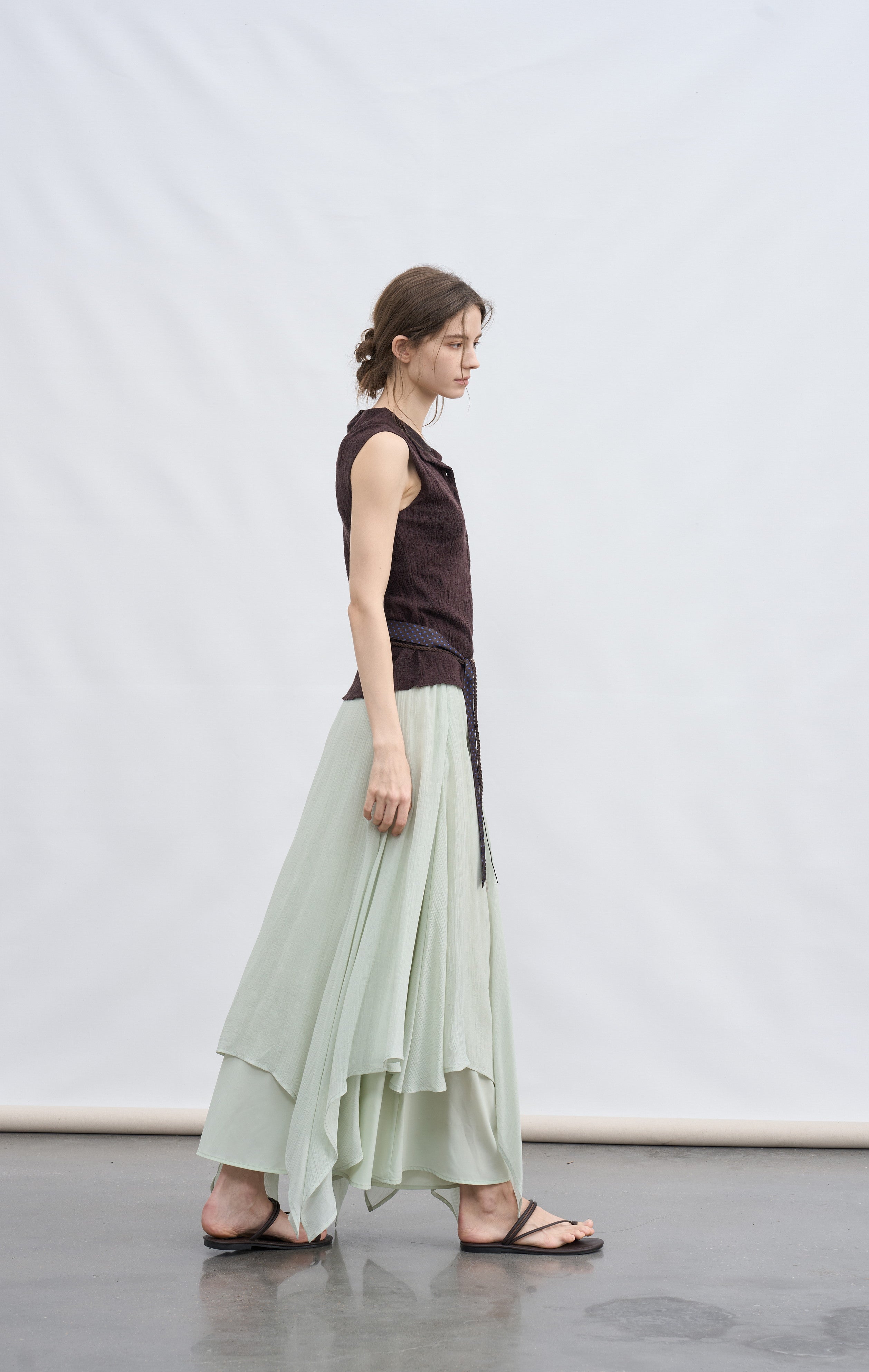 MIX FRILL CHIFFON SKIRT / 믹스 프릴 쉬폰 스커트