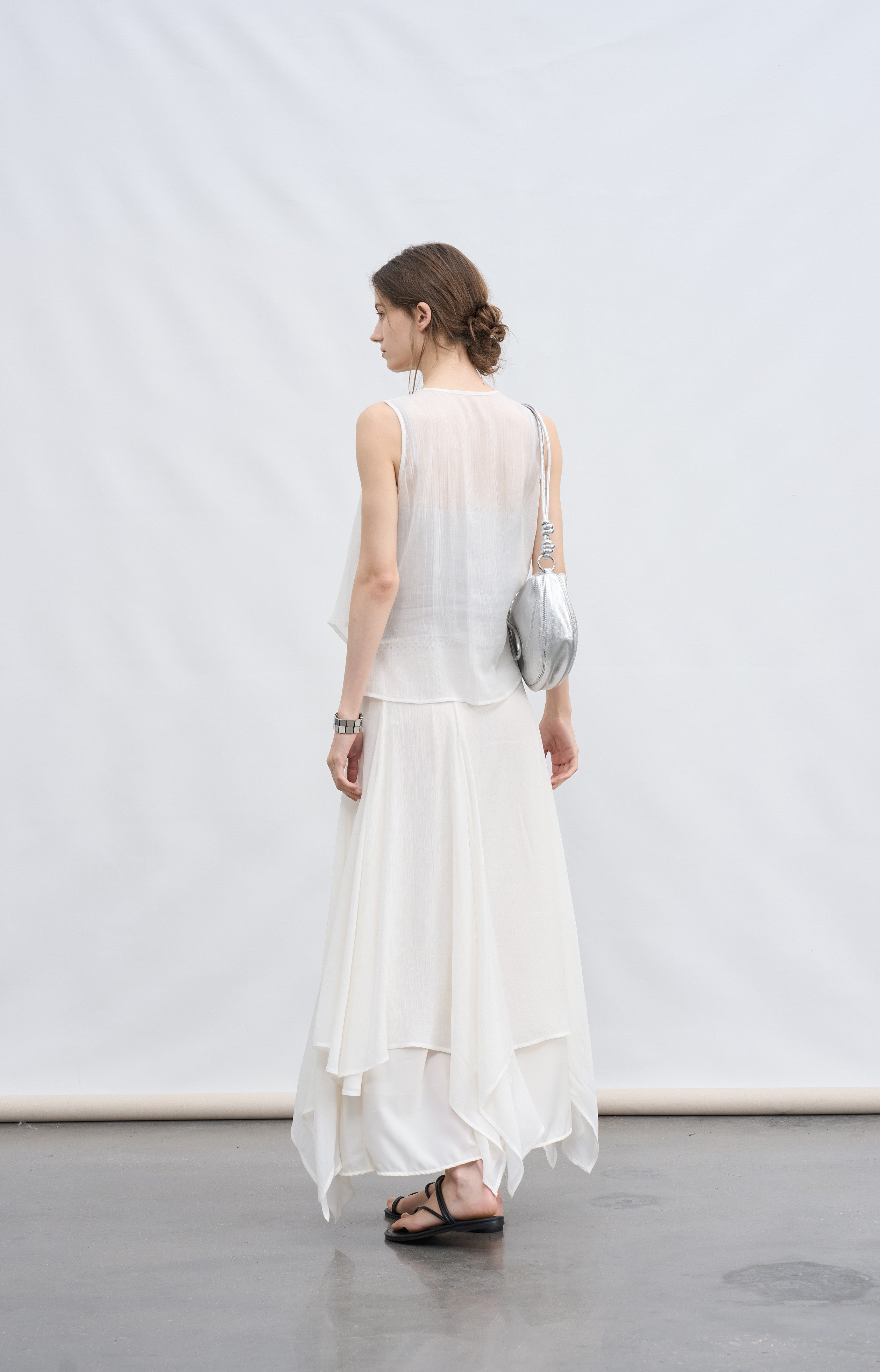 MIX FRILL CHIFFON SKIRT / 믹스 프릴 쉬폰 스커트