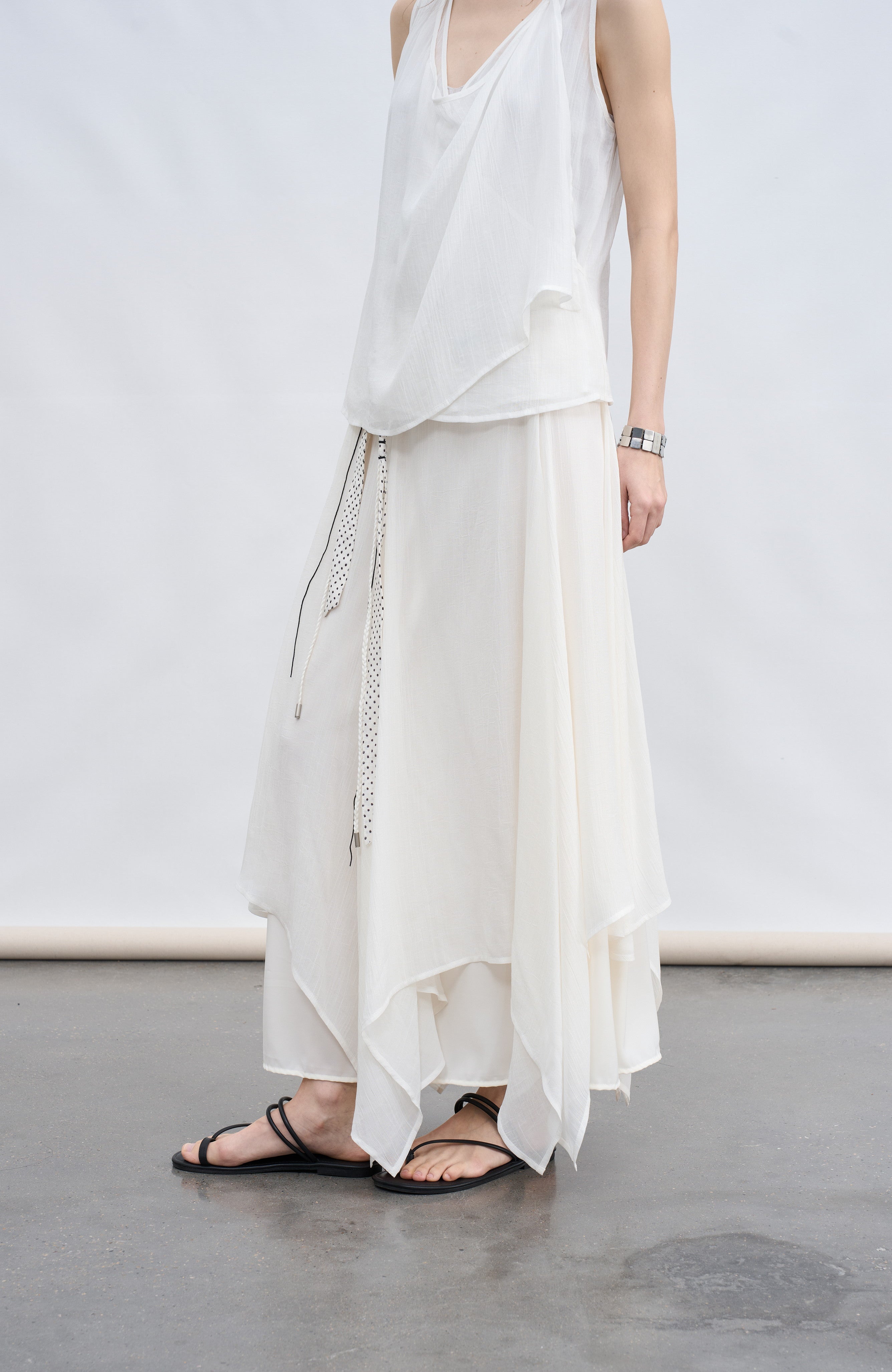 MIX FRILL CHIFFON SKIRT / 믹스 프릴 쉬폰 스커트