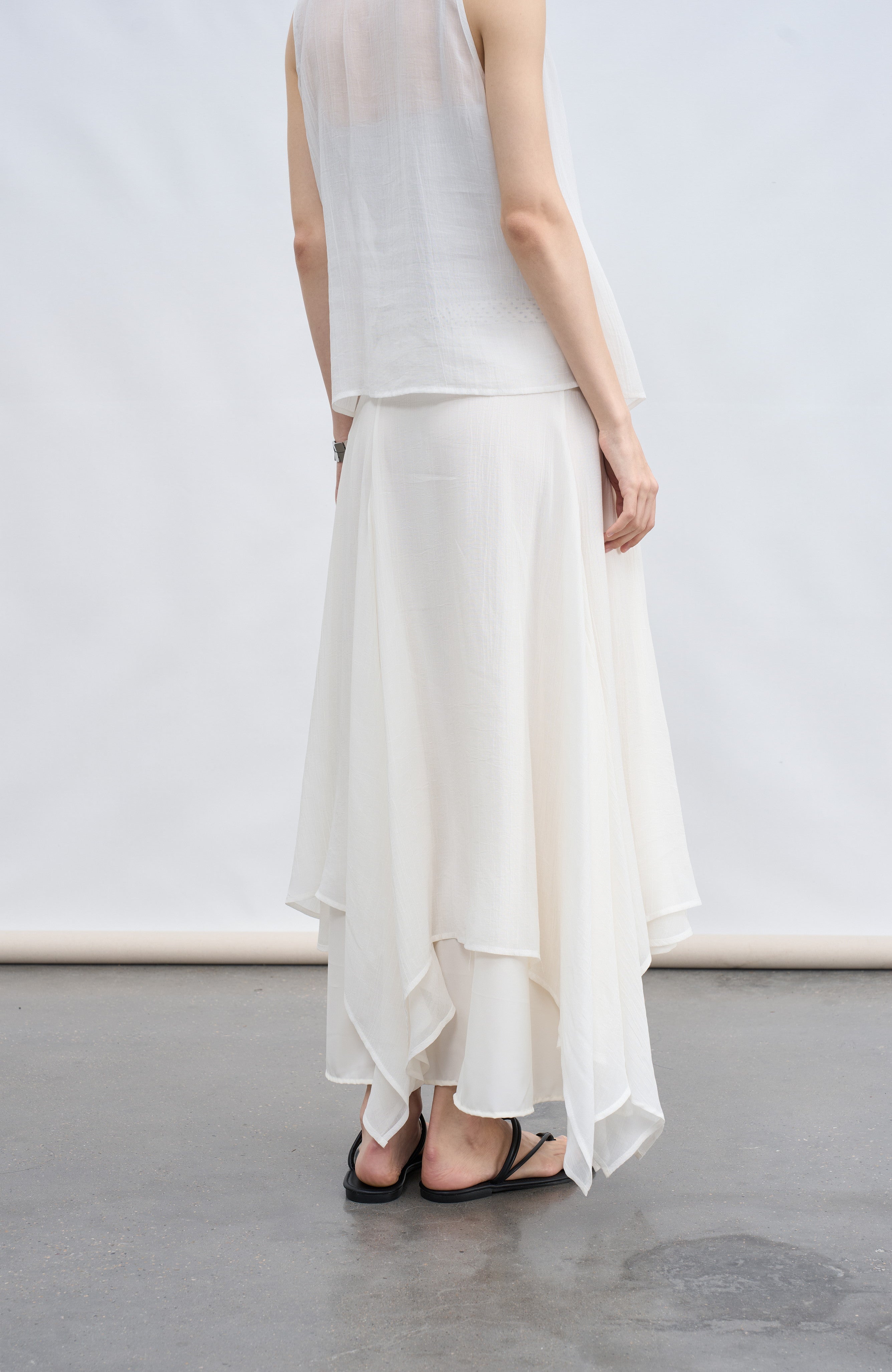 MIX FRILL CHIFFON SKIRT / 믹스 프릴 쉬폰 스커트