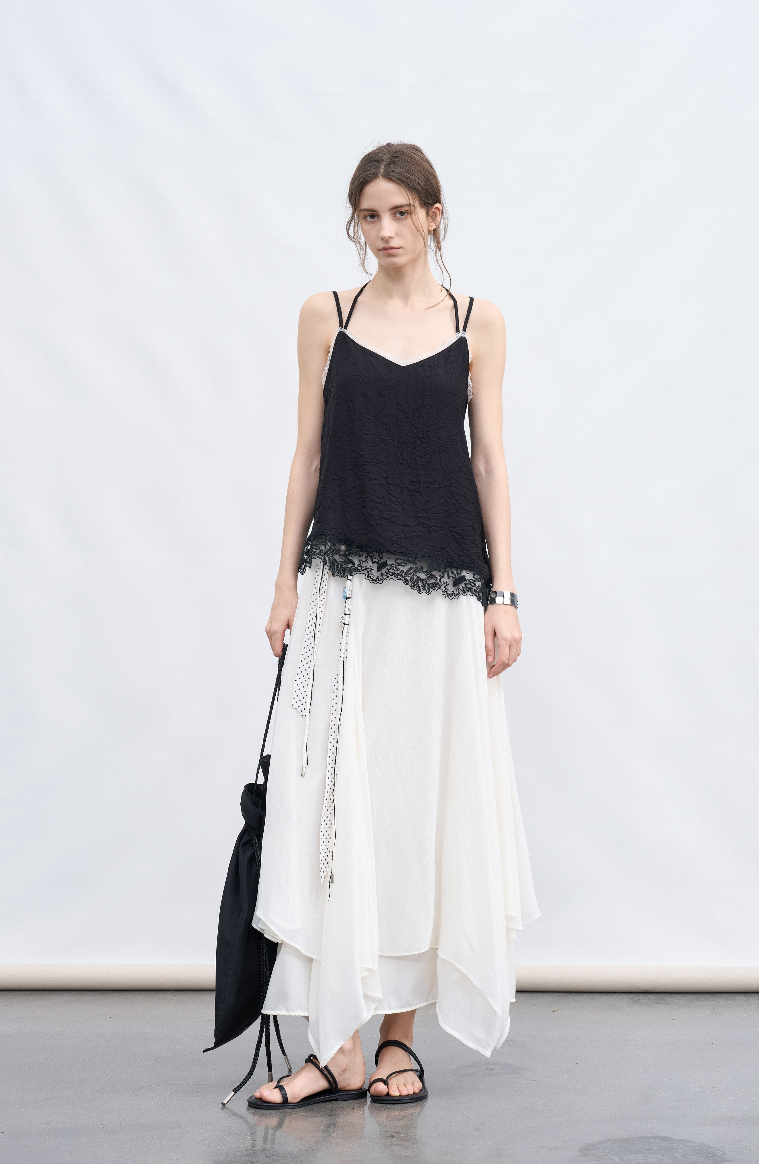 MIX FRILL CHIFFON SKIRT / ミックスフリルシフォンスカート