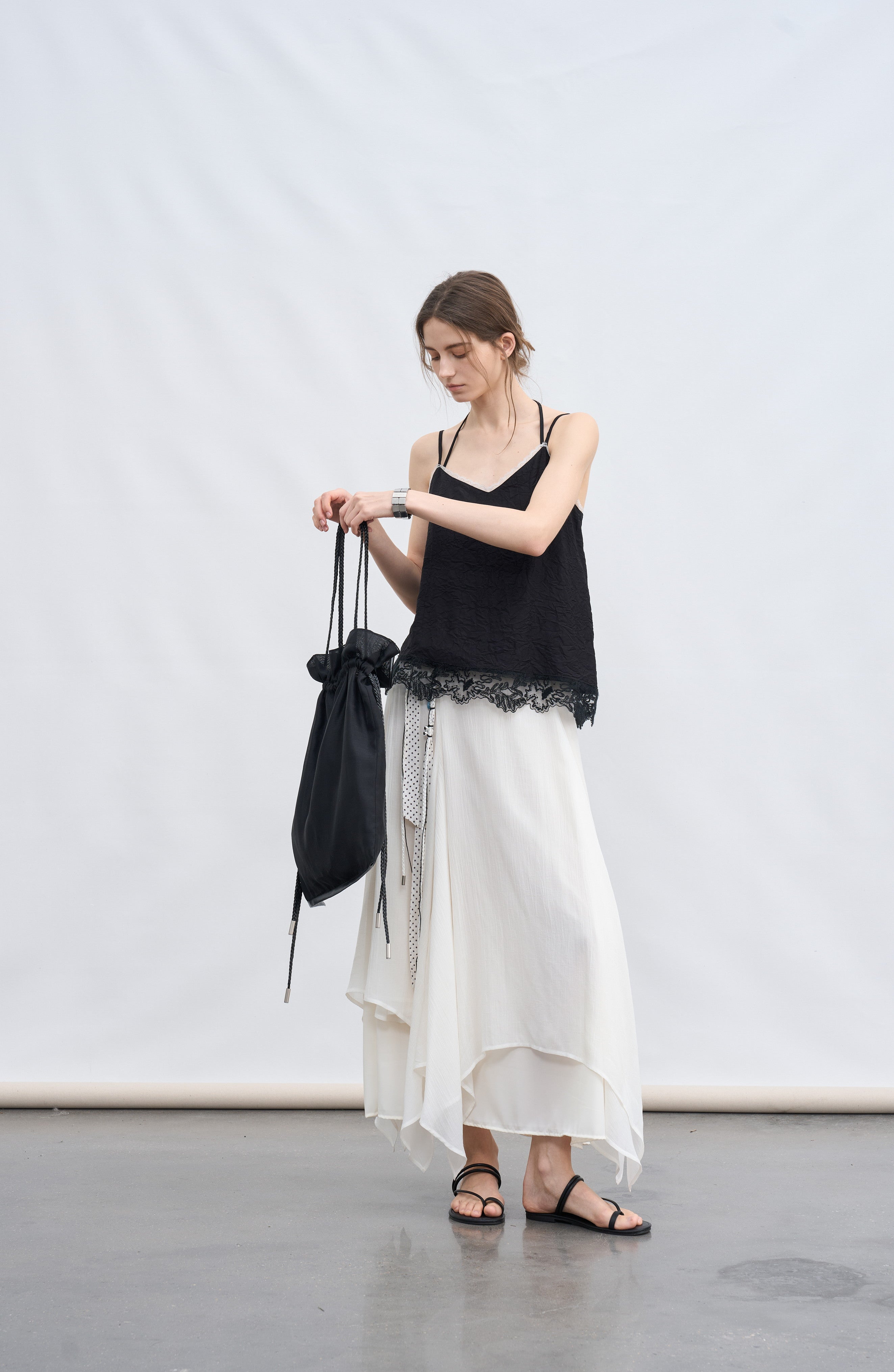 MIX FRILL CHIFFON SKIRT / ミックスフリルシフォンスカート