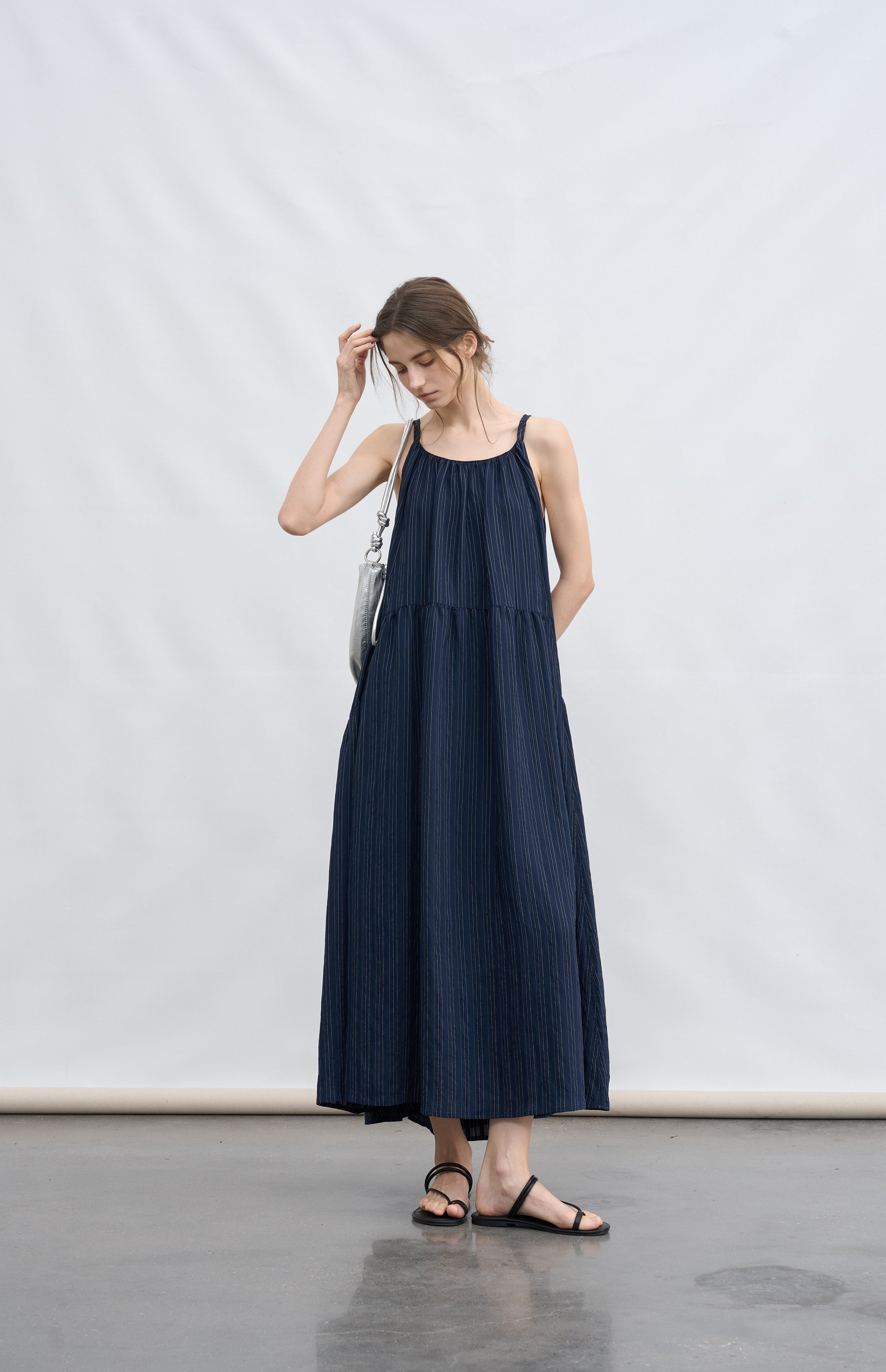 NAVY BLUE STRIPE DRESS