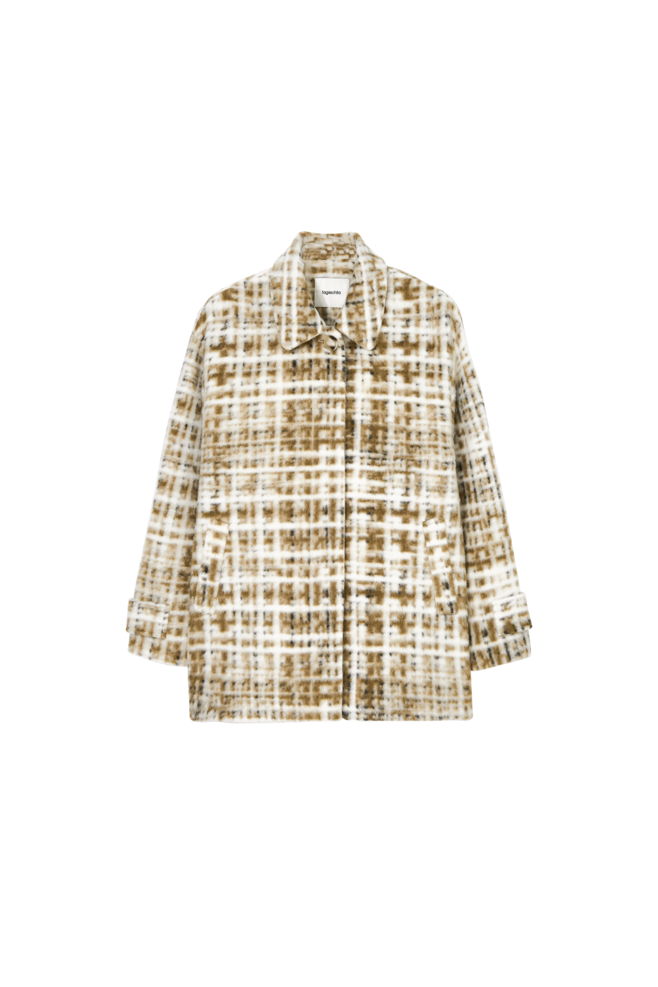 HAZY PLAID DESIGN SOFT JACKET