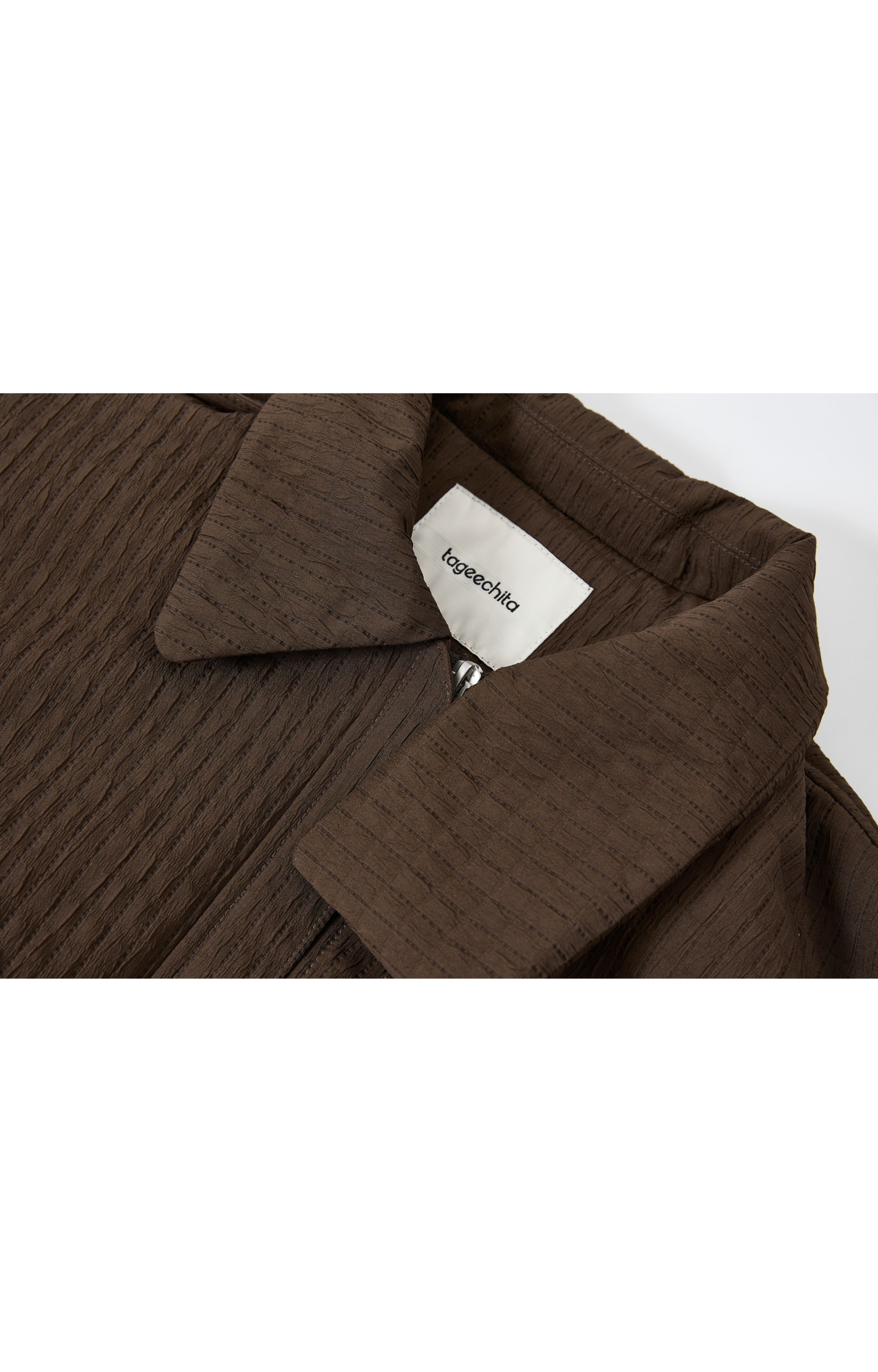 JACQUARD GRID BALLOON BLOUSON