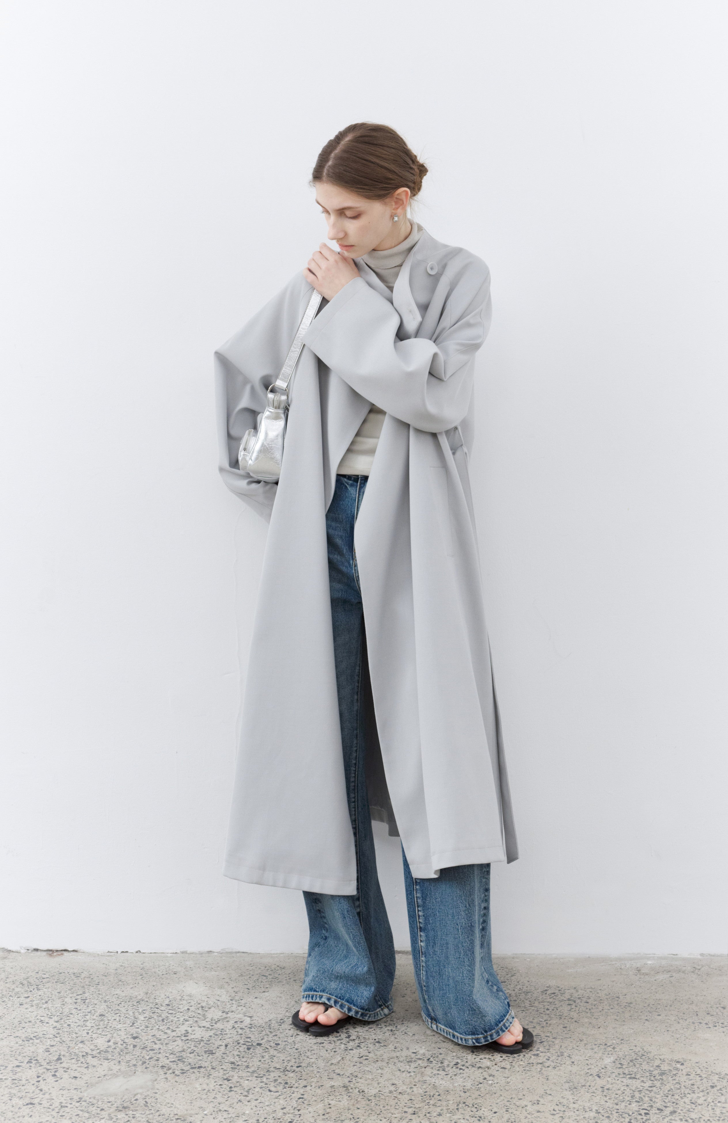 SMOOTH FLARE LAPEL TRENCH / スムースフレアラペルトレンチ