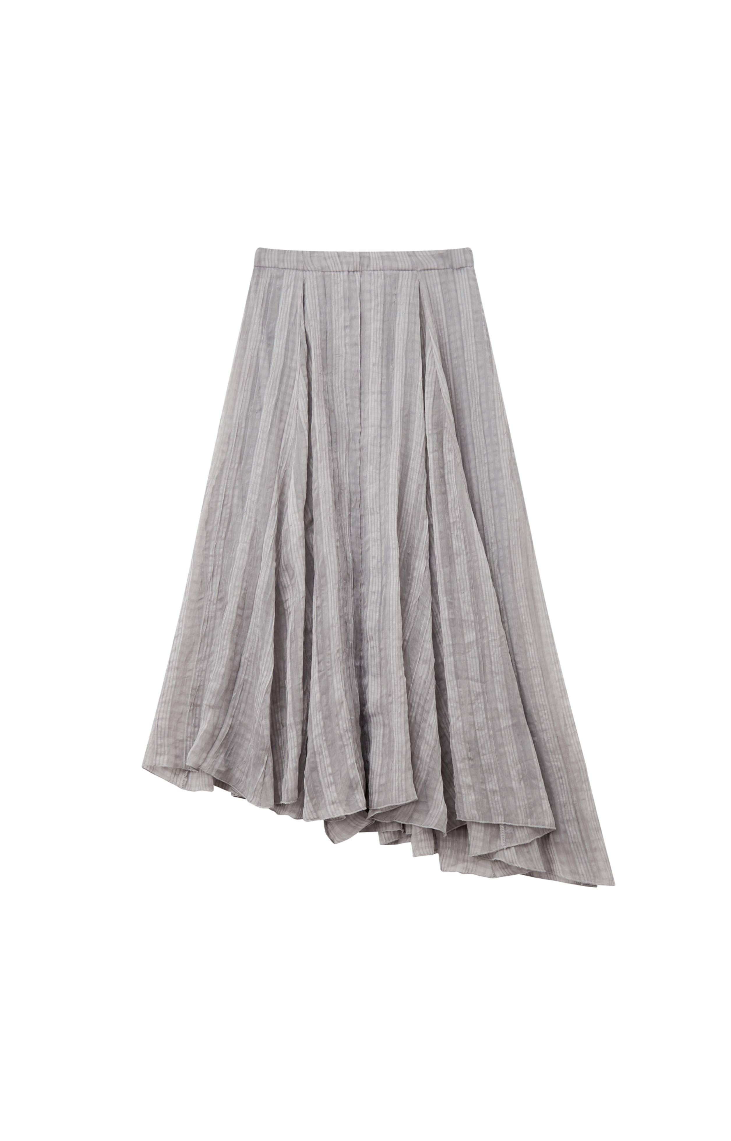 WRINKLED PLAID ASYM SKIRT / 링클 체크 아심 스커트