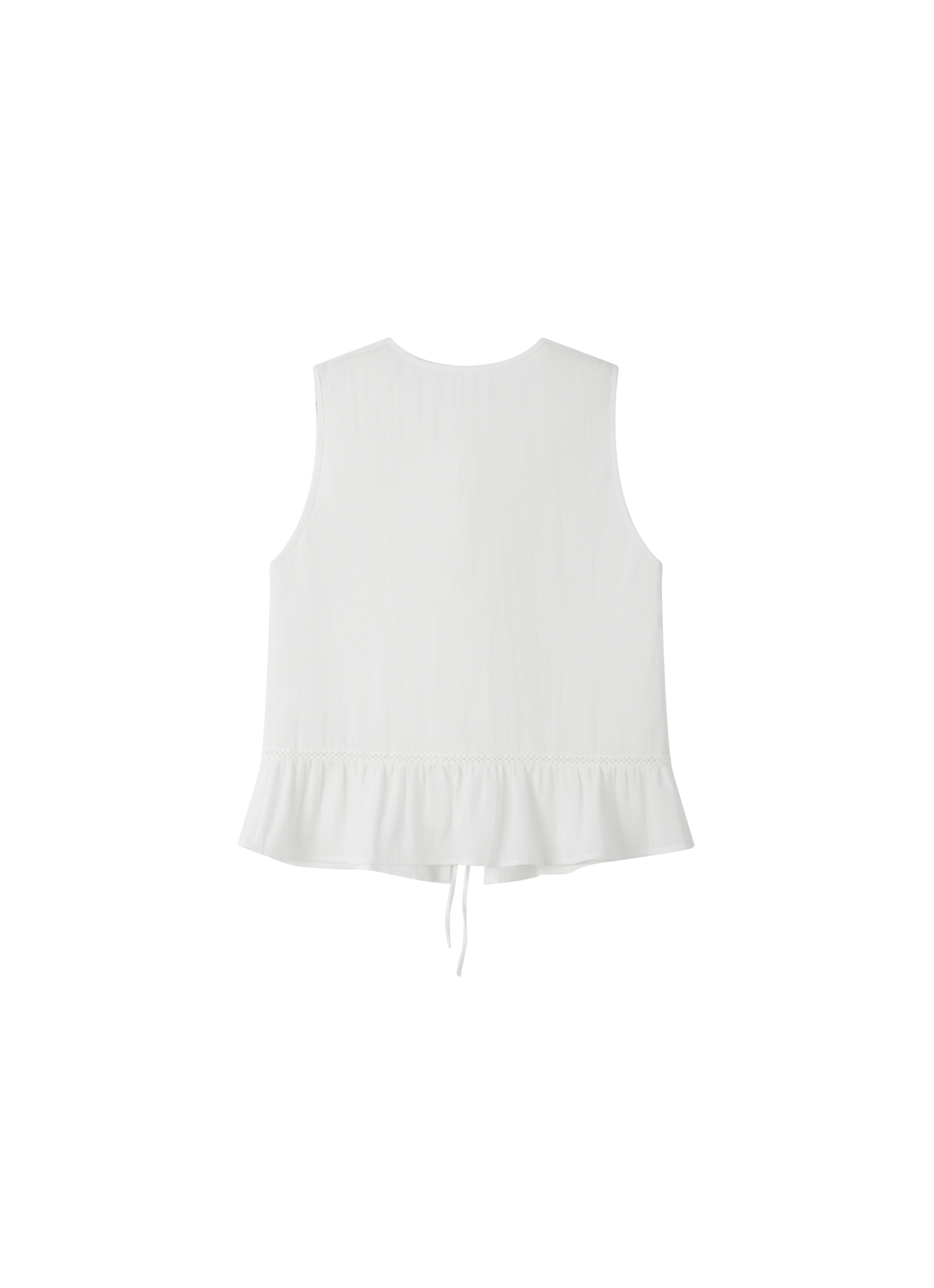 FRILL HEM TIE BLOUSE