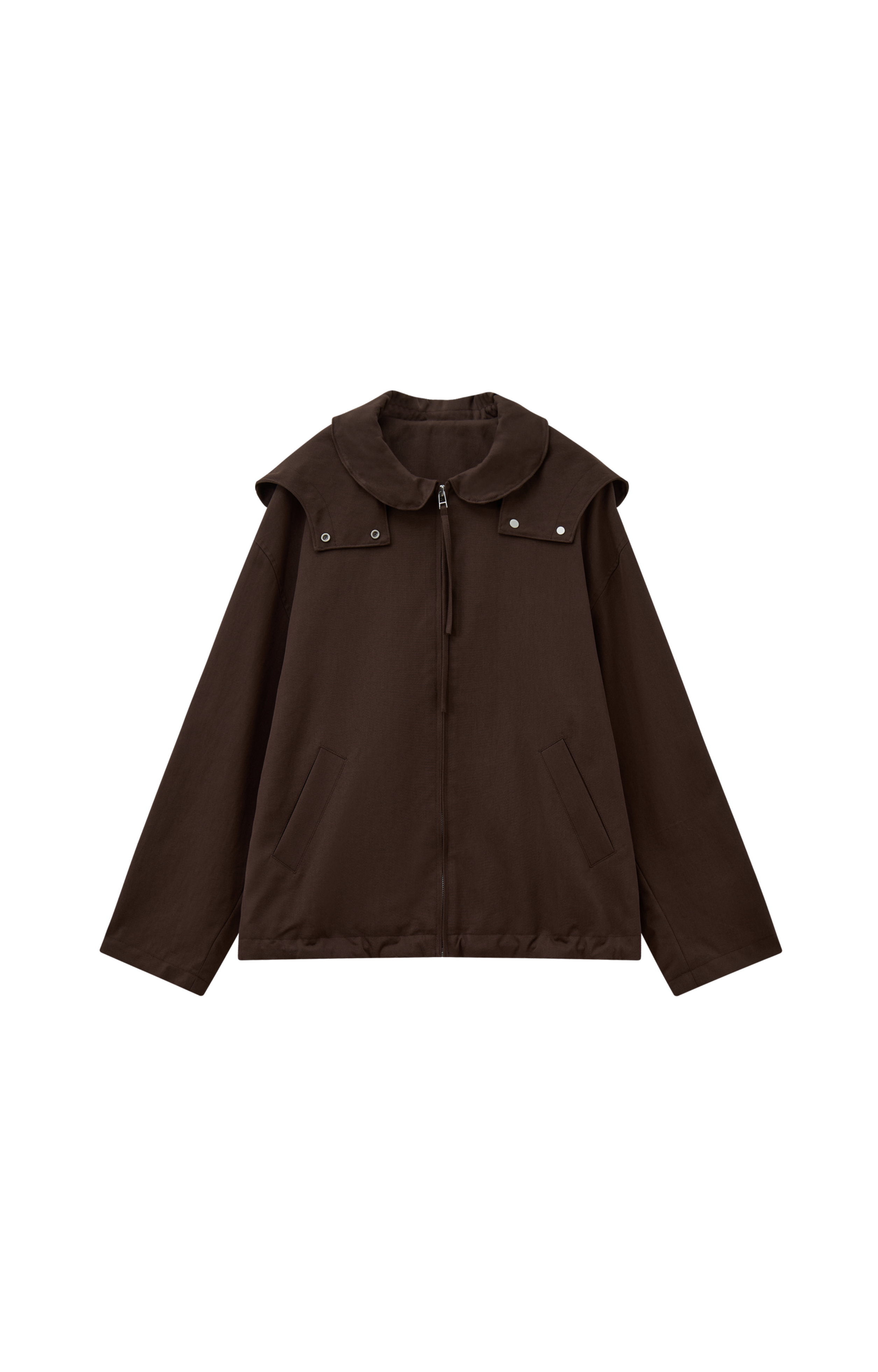 LACE COLLAR HOODED BLOUSON